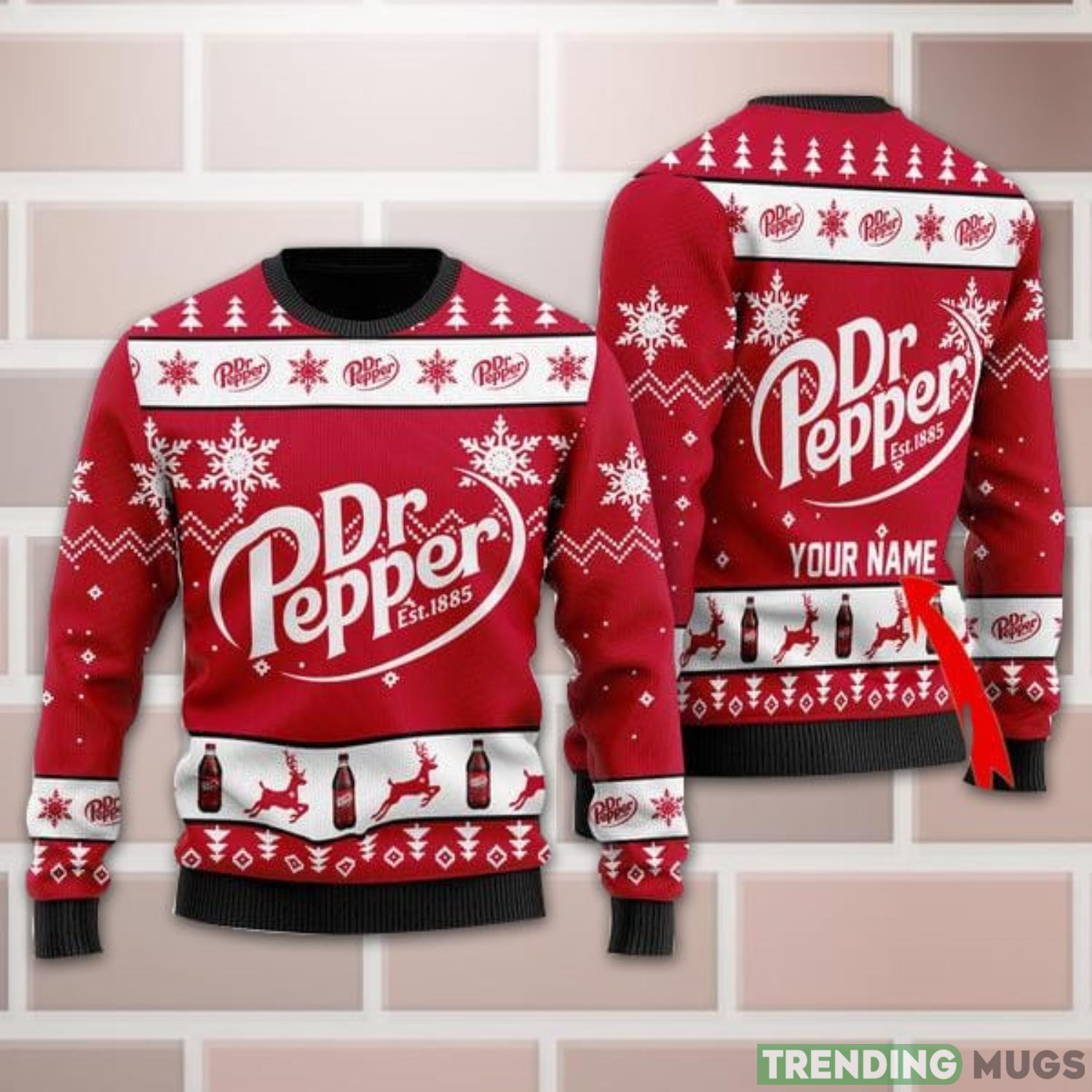 Personalized Name Dr Pepper Ugly Christmas Sweater All Over Print Christmas Gift Product Photo 1 Personalized Name Dr Pepper Ugly Christmas Sweater All Over Print Christmas Gift Product Photo 1