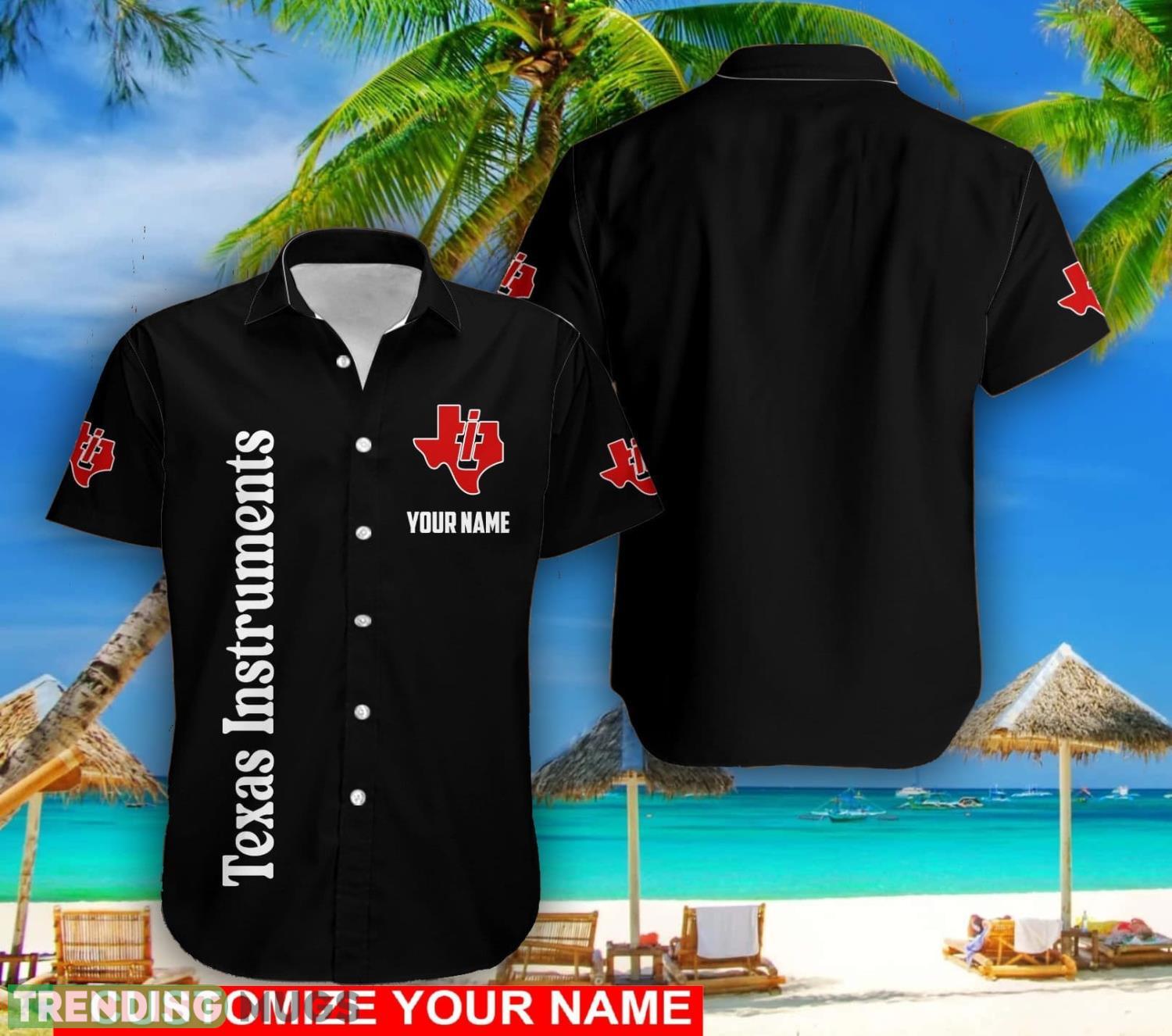 Personalized Name Texas Instruments Lover Gift 3D Black Hawaiian Shirt Product Photo 1 Personalized Name Texas Instruments Lover Gift 3D Black Hawaiian Shirt Product Photo 1