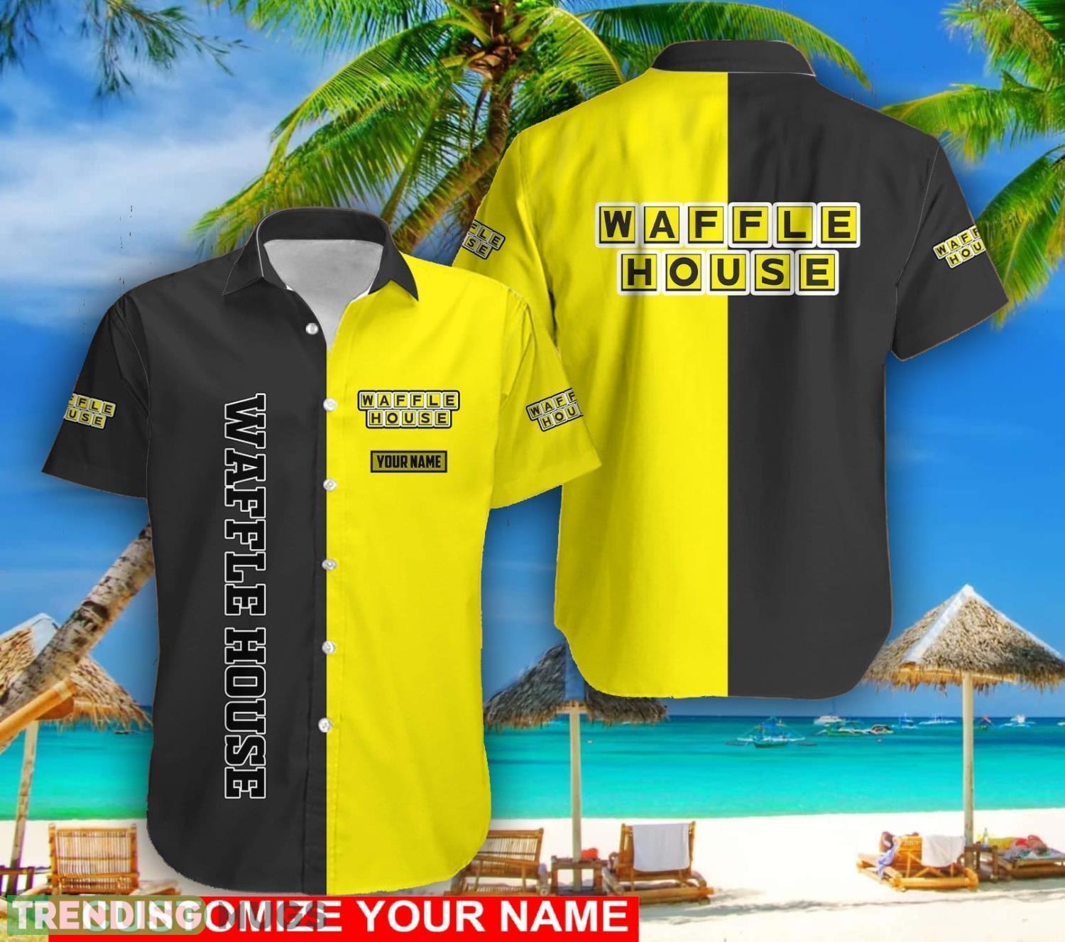 Personalized Name Waffle House Hawaiian Shirt Product Photo 1