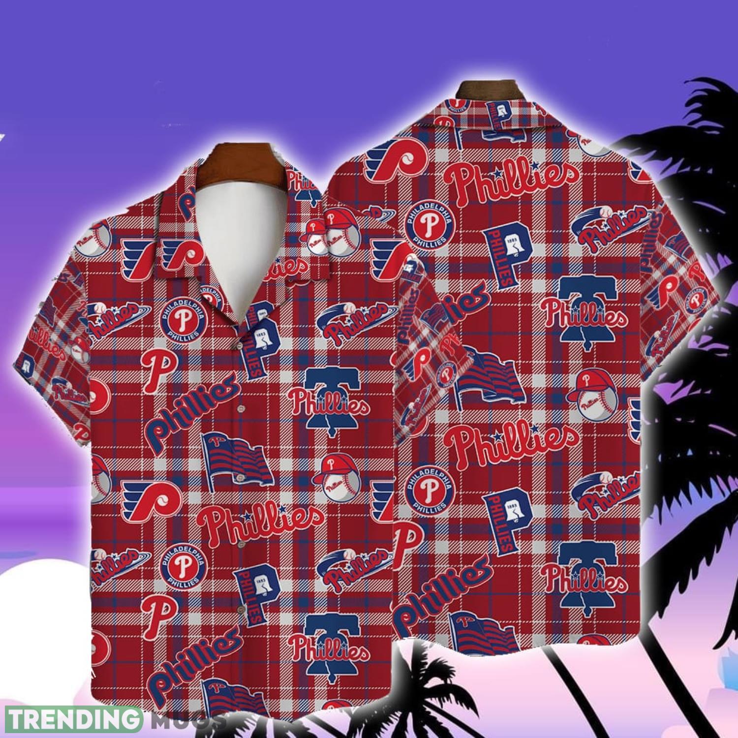 Philadelphia Phillies Plaid Baseball Pattern Vintage Hawaiian Shirt Product Photo 1 Philadelphia Phillies Plaid Baseball Pattern Vintage Hawaiian Shirt Product Photo 1