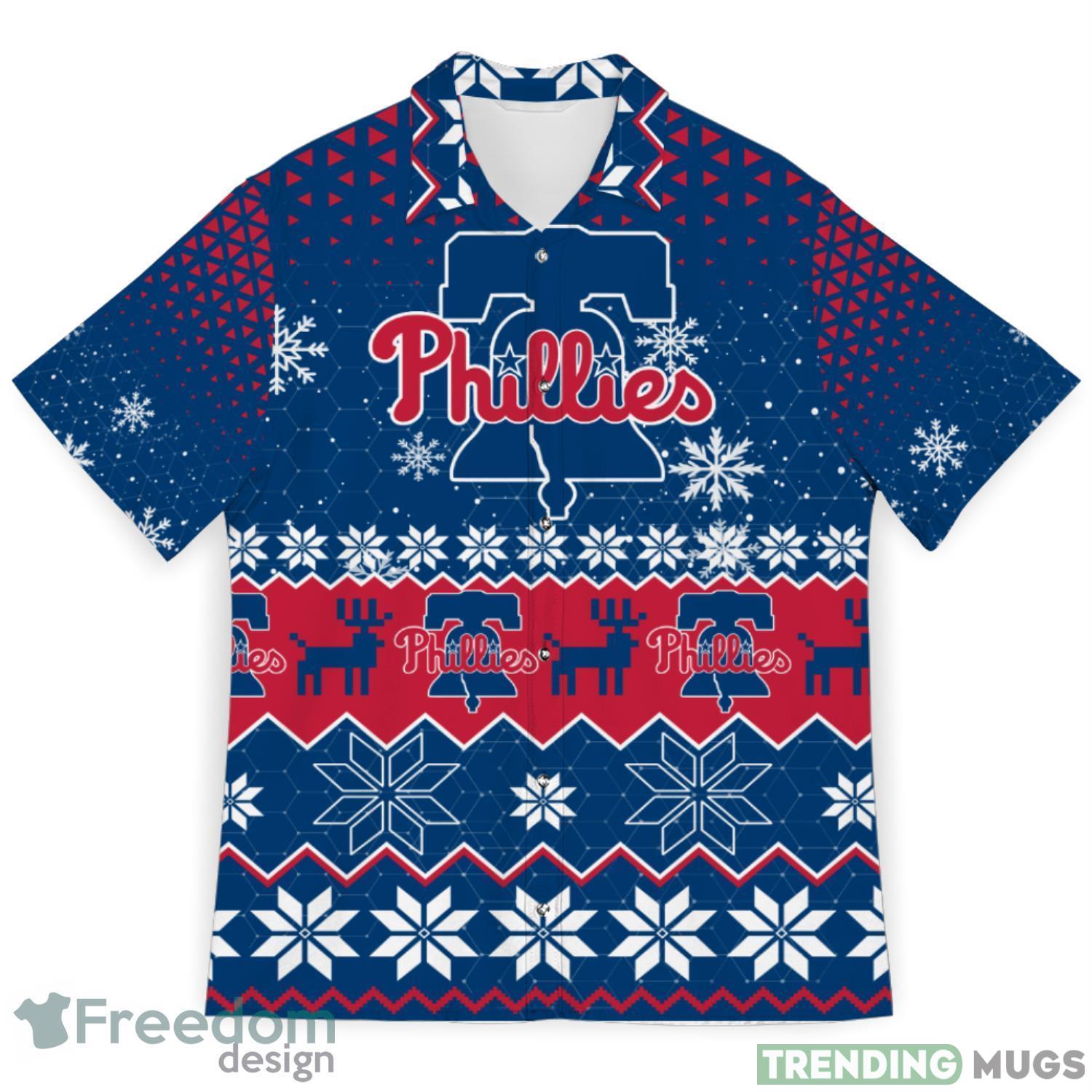 Philadelphia Phillies Sports Football Snowflake Pattern 3D Hawaiian Shirt Christmas Gift Product Photo 1 Philadelphia Phillies Sports Football Snowflake Pattern 3D Hawaiian Shirt Christmas Gift Product Photo 1