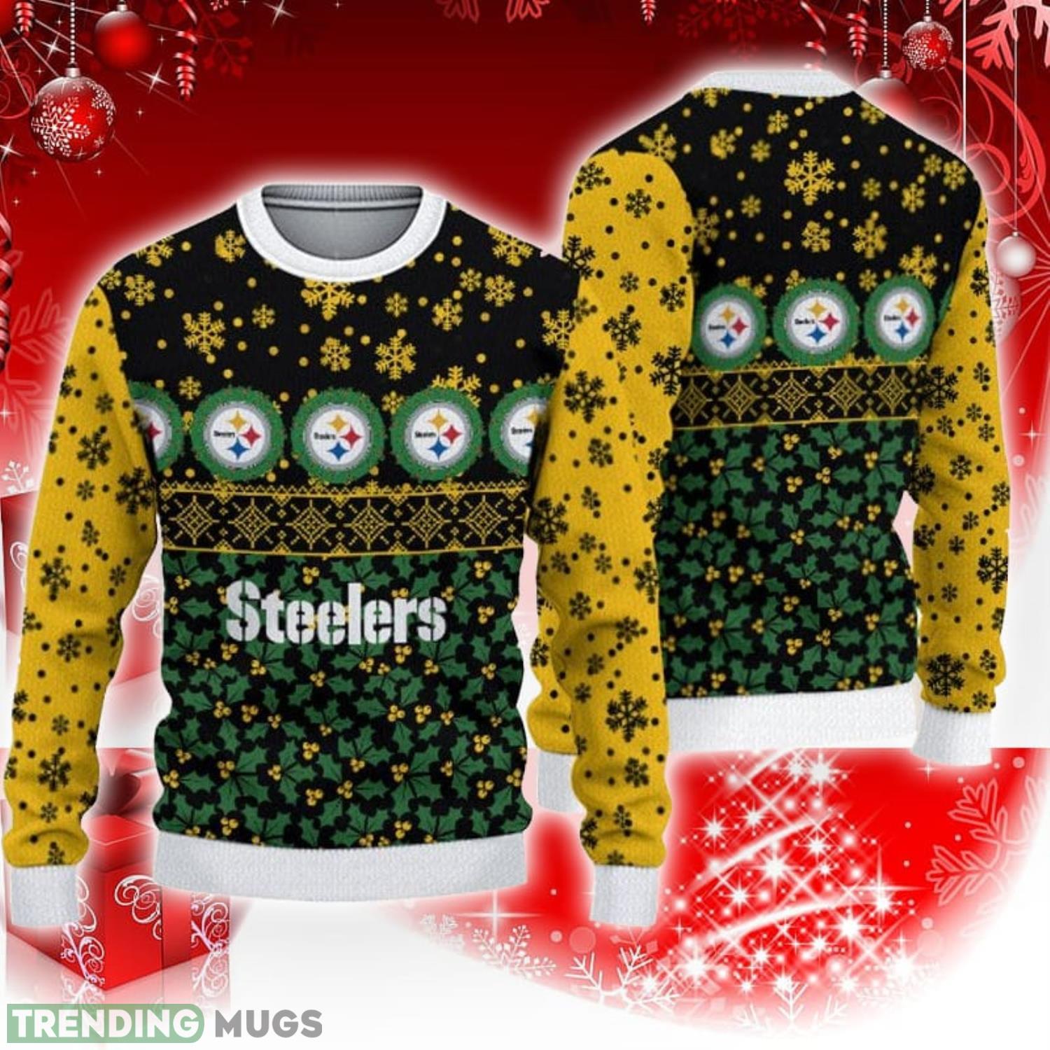 Pittsburgh Steelers Christmas Snowflake Pattern Pattern 3D Sweater Christmas Gift Product Photo 1 Pittsburgh Steelers Christmas Snowflake Pattern Pattern 3D Sweater Christmas Gift Product Photo 1