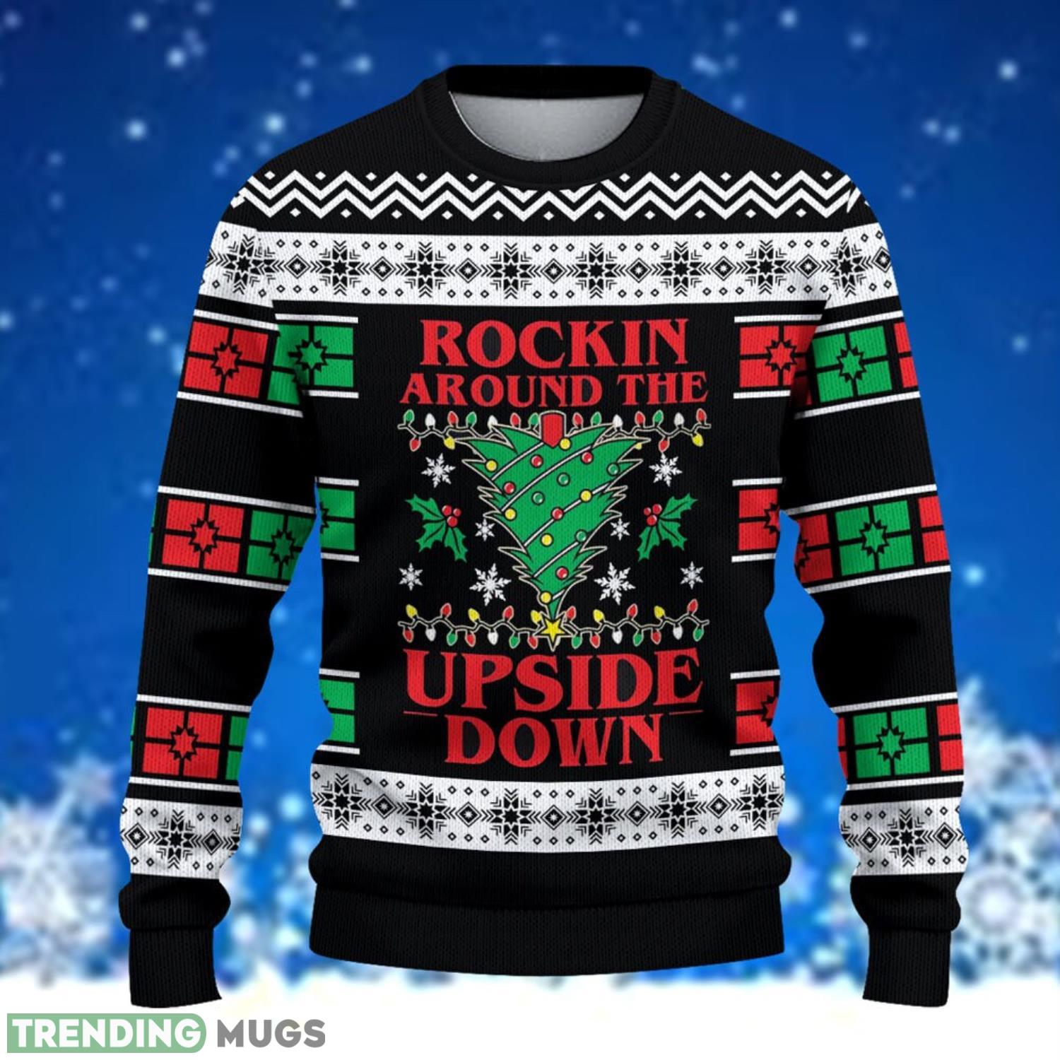 Rockin Around The Upside Down Christmas 3D All Over Printed Ugly Christmas Sweater 3D Sweater Rockin Around The Upside Down Christmas 3D All Over Printed Ugly Christmas Sweater 3D Sweater