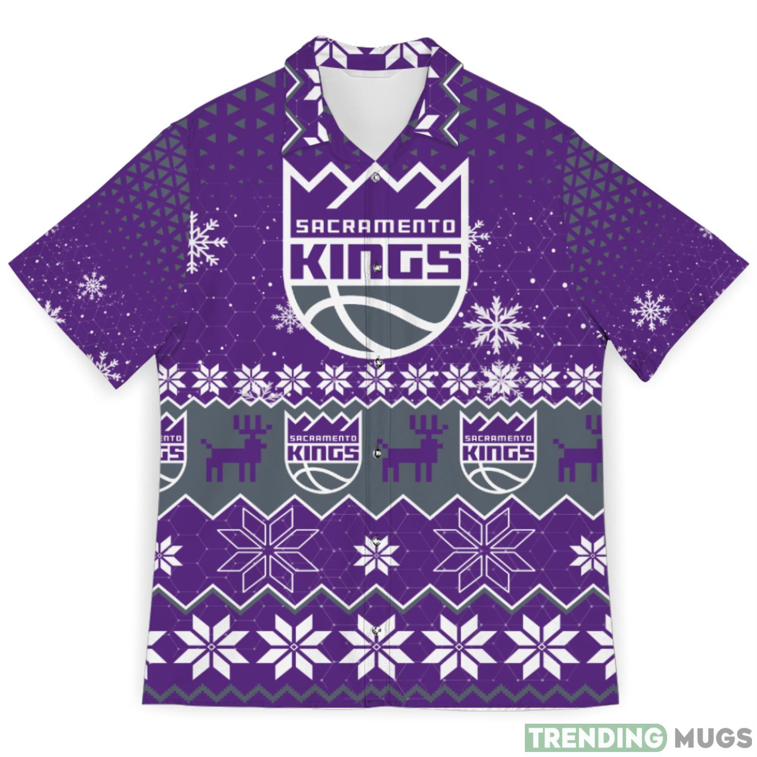 Sacramento Kings Snowflake Pattern 3D Hawaiian Shirt Christmas Gift Product Photo 1 Sacramento Kings Snowflake Pattern 3D Hawaiian Shirt Christmas Gift Product Photo 1