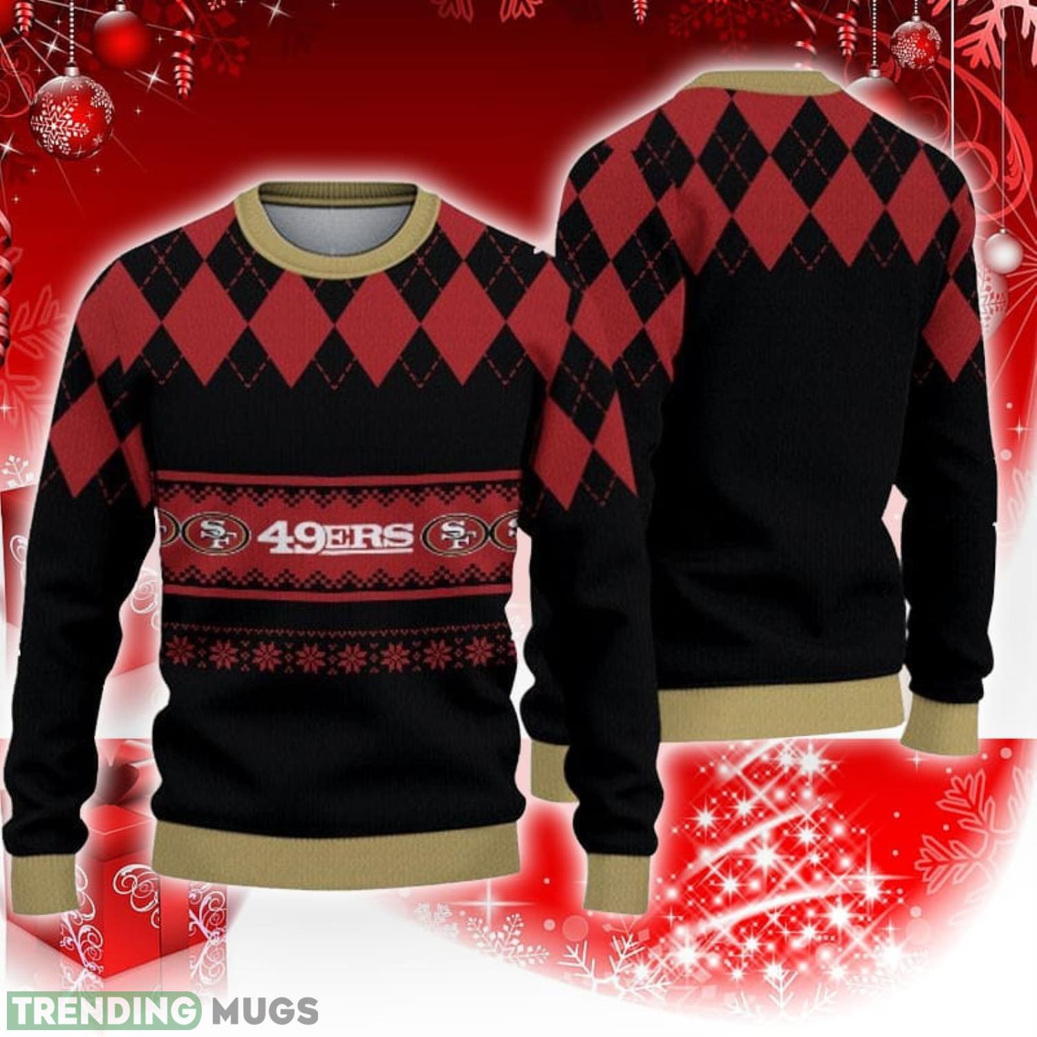San Francisco 49ers Christmas Caro Pattern 3D Sweater Christmas Gift Product Photo 1 San Francisco 49ers Christmas Caro Pattern 3D Sweater Christmas Gift Product Photo 1