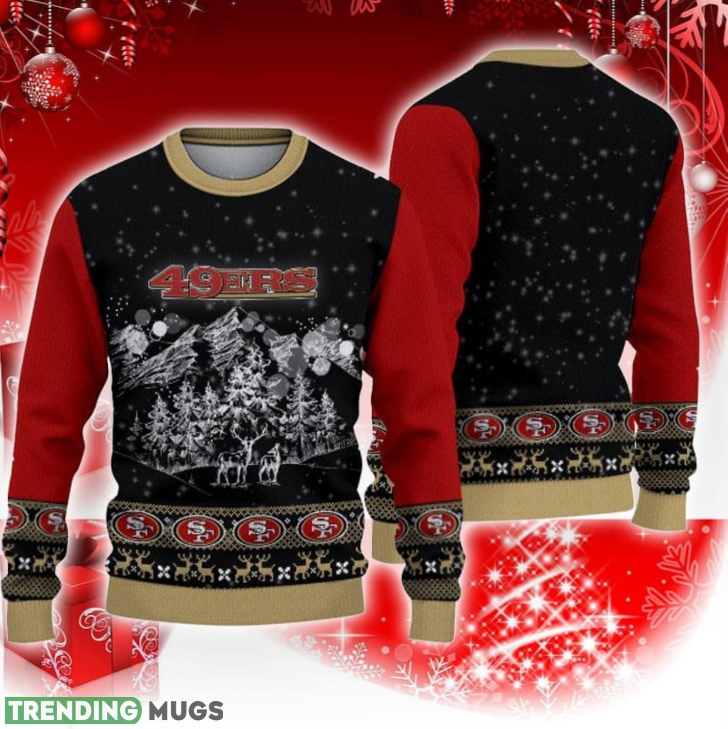 San Francisco 49ers Christmas Mountain Pattern 3D Sweater Christmas Gift Product Photo 1 San Francisco 49ers Christmas Mountain Pattern 3D Sweater Christmas Gift Product Photo 1