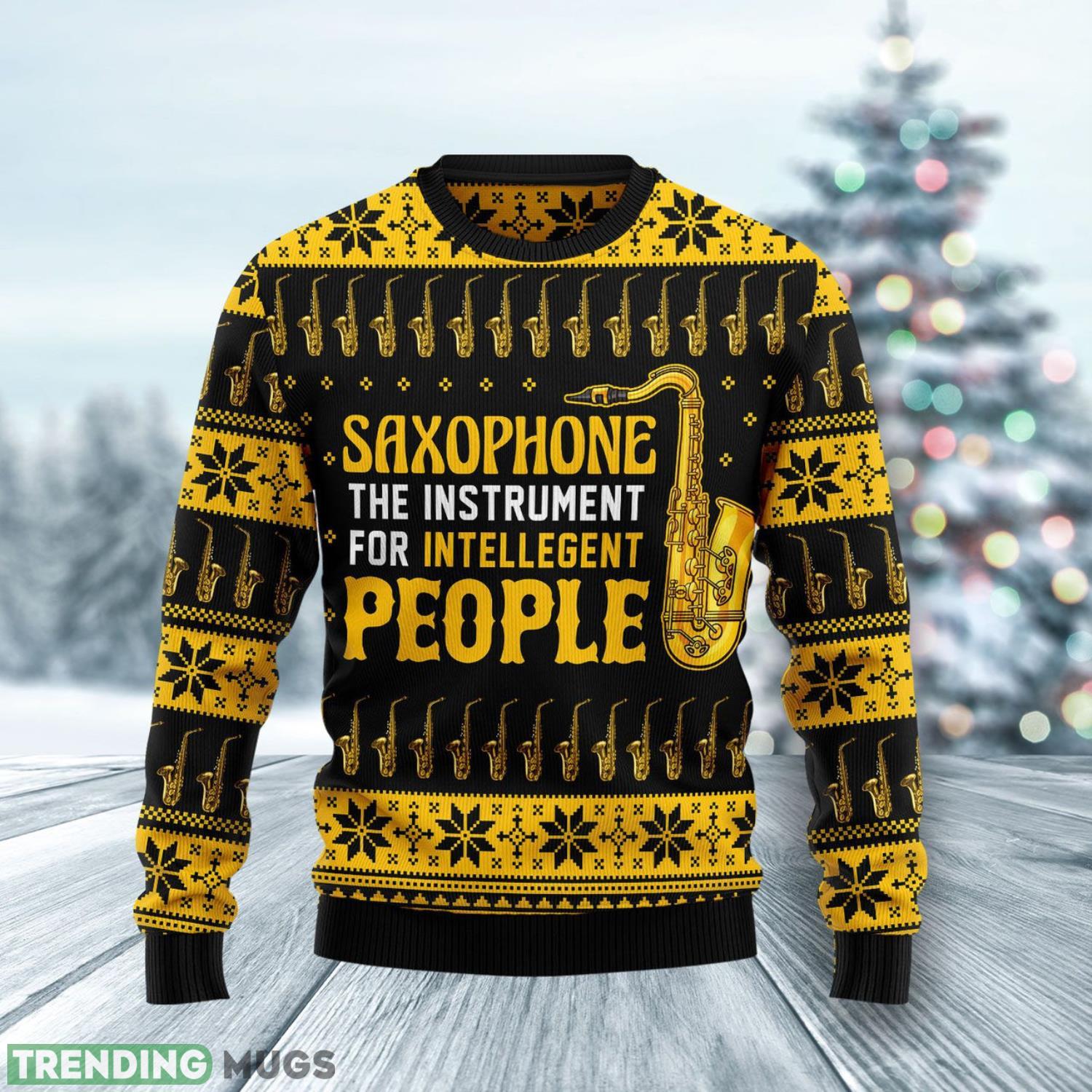 Saxophone The Instrument For Intellegent People Ugly Christmas Sweater Cute Christmas Gift For Men And Women Product Photo 1 Saxophone The Instrument For Intellegent People Ugly Christmas Sweater Cute Christmas Gift For Men And Women Product Photo 1