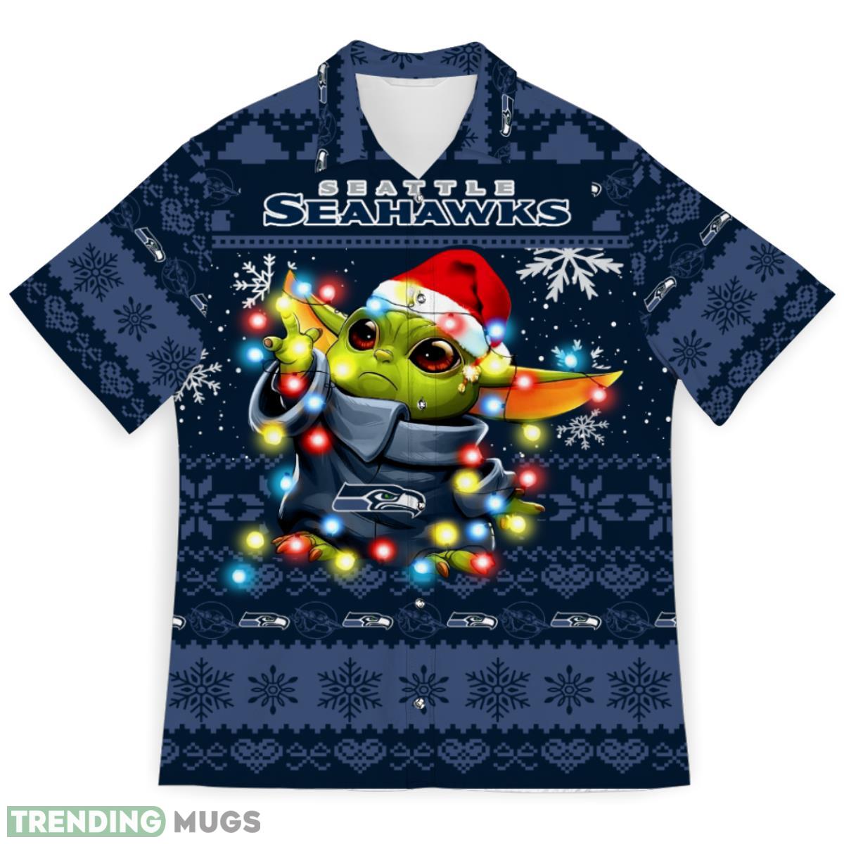 Seattle Seahawks Baby Yoda Star Wars Sports Football Ugly Christmas Sweater Pattern 3D Hawaiian Shirt Christmas Gift Product Photo 1 Seattle Seahawks Baby Yoda Star Wars Sports Football Ugly Christmas Sweater Pattern 3D Hawaiian Shirt Christmas Gift Product Photo 1