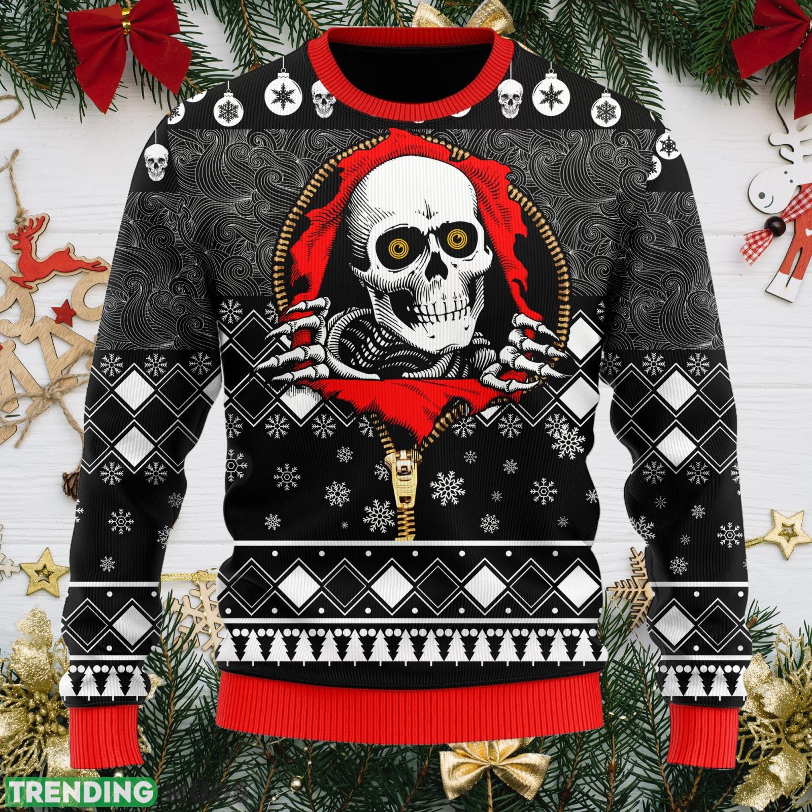 Skull Skeleton Zipper Gift X-mas Ugly Christmas Sweater Unisex 3D Sweater Christmas Gift Product Photo 1 Skull Skeleton Zipper Gift X-mas Ugly Christmas Sweater Unisex 3D Sweater Christmas Gift Product Photo 1