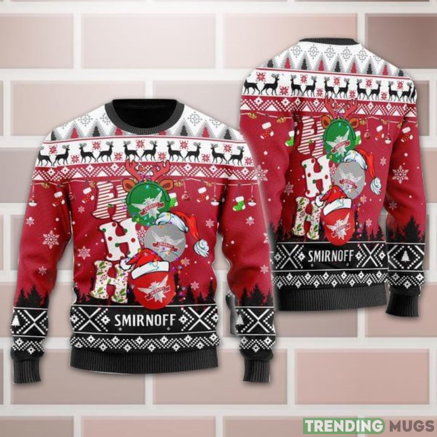 Smirnoff Vodka Ho Ho Ho Ugly Christmas Sweater All Over Print Christmas Gift Product Photo 1 Smirnoff Vodka Ho Ho Ho Ugly Christmas Sweater All Over Print Christmas Gift Product Photo 1