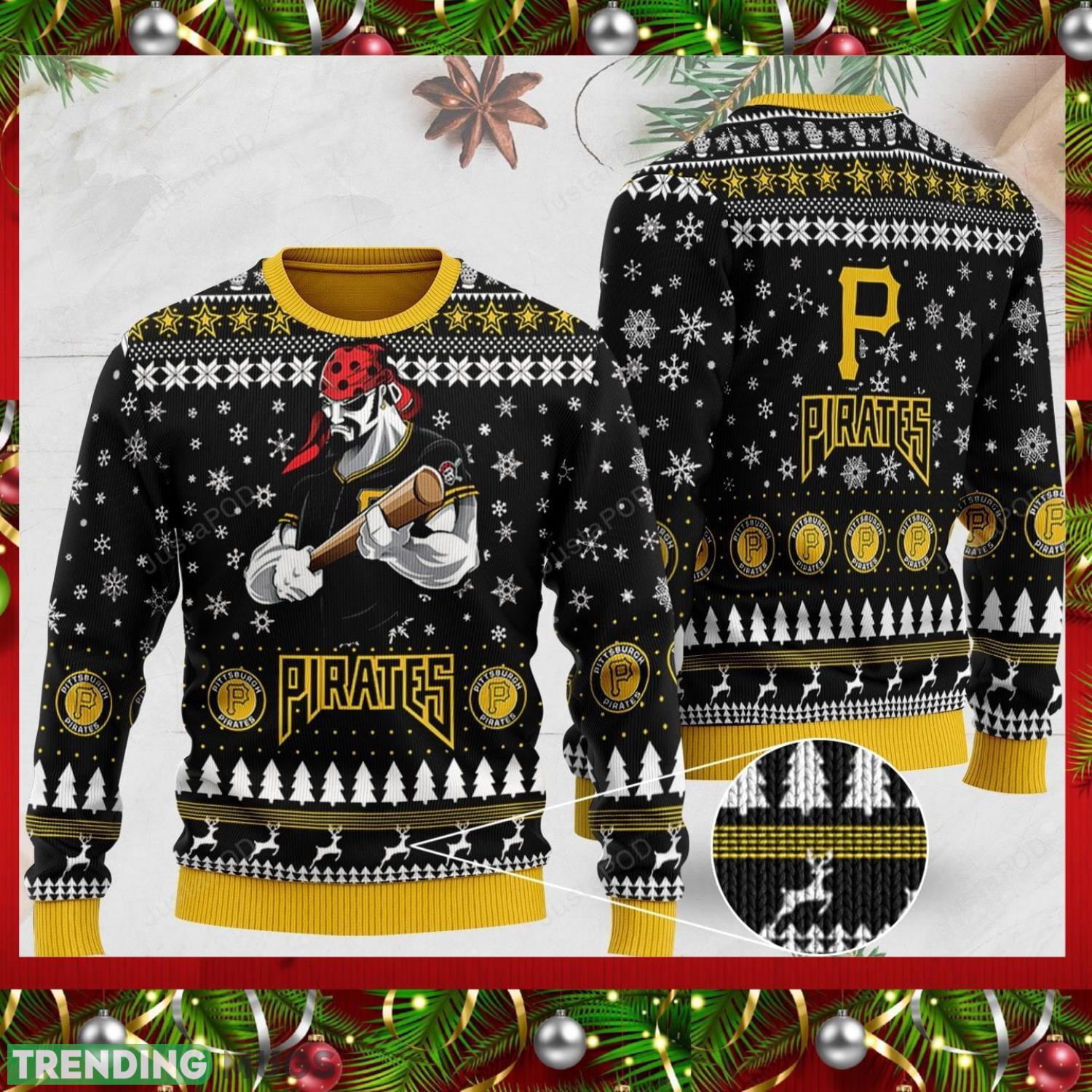 Sports Baseball Team PIt’sburgh Pirates With Buccaneer The Mascot Christmas All Over Print Christmas Sweater Product Photo 1 Sports Baseball Team PIt’sburgh Pirates With Buccaneer The Mascot Christmas All Over Print Christmas Sweater Product Photo 1
