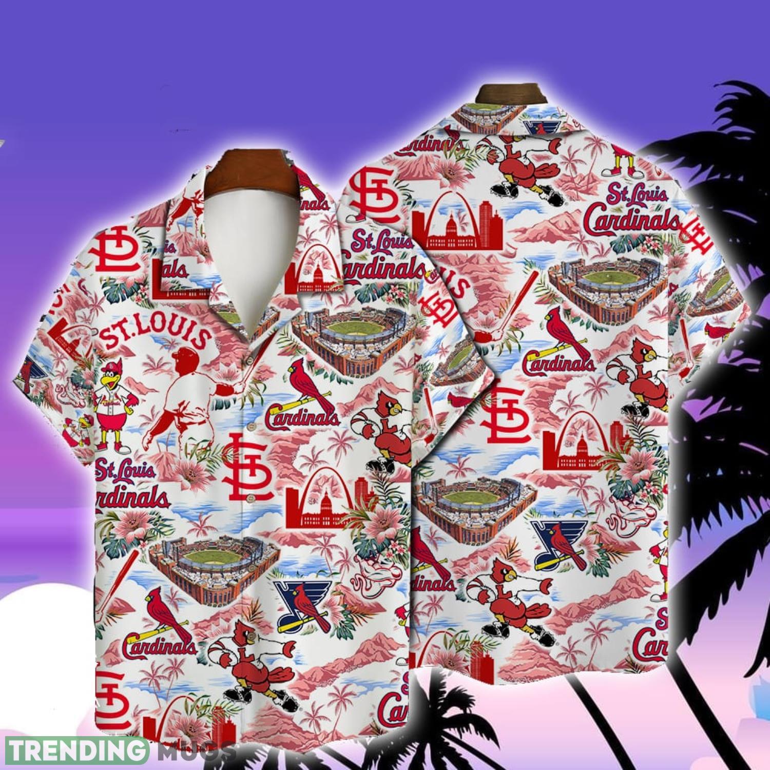 St. Louis Cardinals Baseball Pattern On White Background Print Trending Hawaiian Shirt Summer Gift Product Photo 1 St. Louis Cardinals Baseball Pattern On White Background Print Trending Hawaiian Shirt Summer Gift Product Photo 1