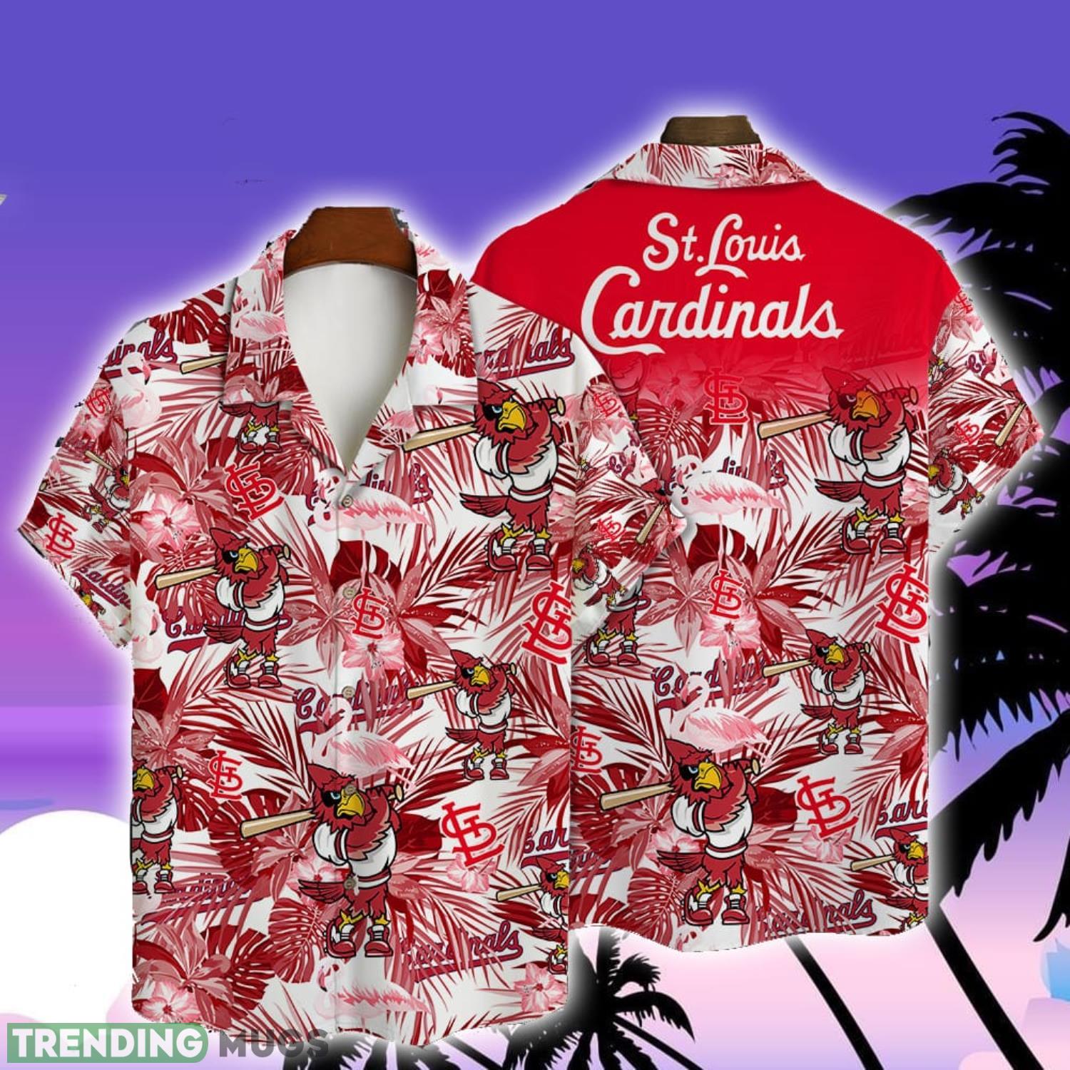 St. Louis Cardinals Major League Baseball Mascot And Hibiscus Pattern 3D Print Trending Hawaiian Shirt Summer Gift Product Photo 1 St. Louis Cardinals Major League Baseball Mascot And Hibiscus Pattern 3D Print Trending Hawaiian Shirt Summer Gift Product Photo 1