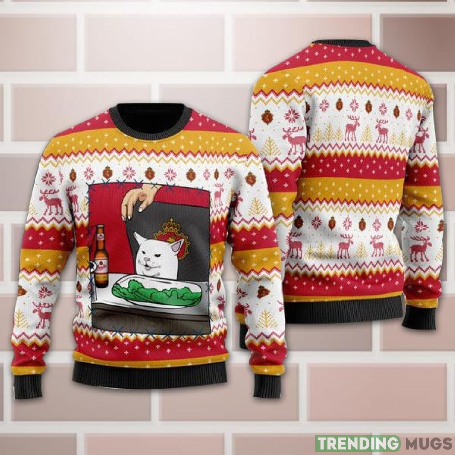 Stroh’s Beer Cat Meme Ugly Christmas Sweater All Over Print Christmas Gift Product Photo 1 Stroh’s Beer Cat Meme Ugly Christmas Sweater All Over Print Christmas Gift Product Photo 1