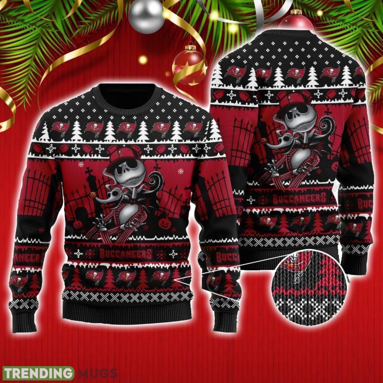 Tampa Bay Buccaneers Jack Skellington Halloween Ugly Christmas Sweater Sport Fans Christmas Gift Product Photo 1 Tampa Bay Buccaneers Jack Skellington Halloween Ugly Christmas Sweater Sport Fans Christmas Gift Product Photo 1