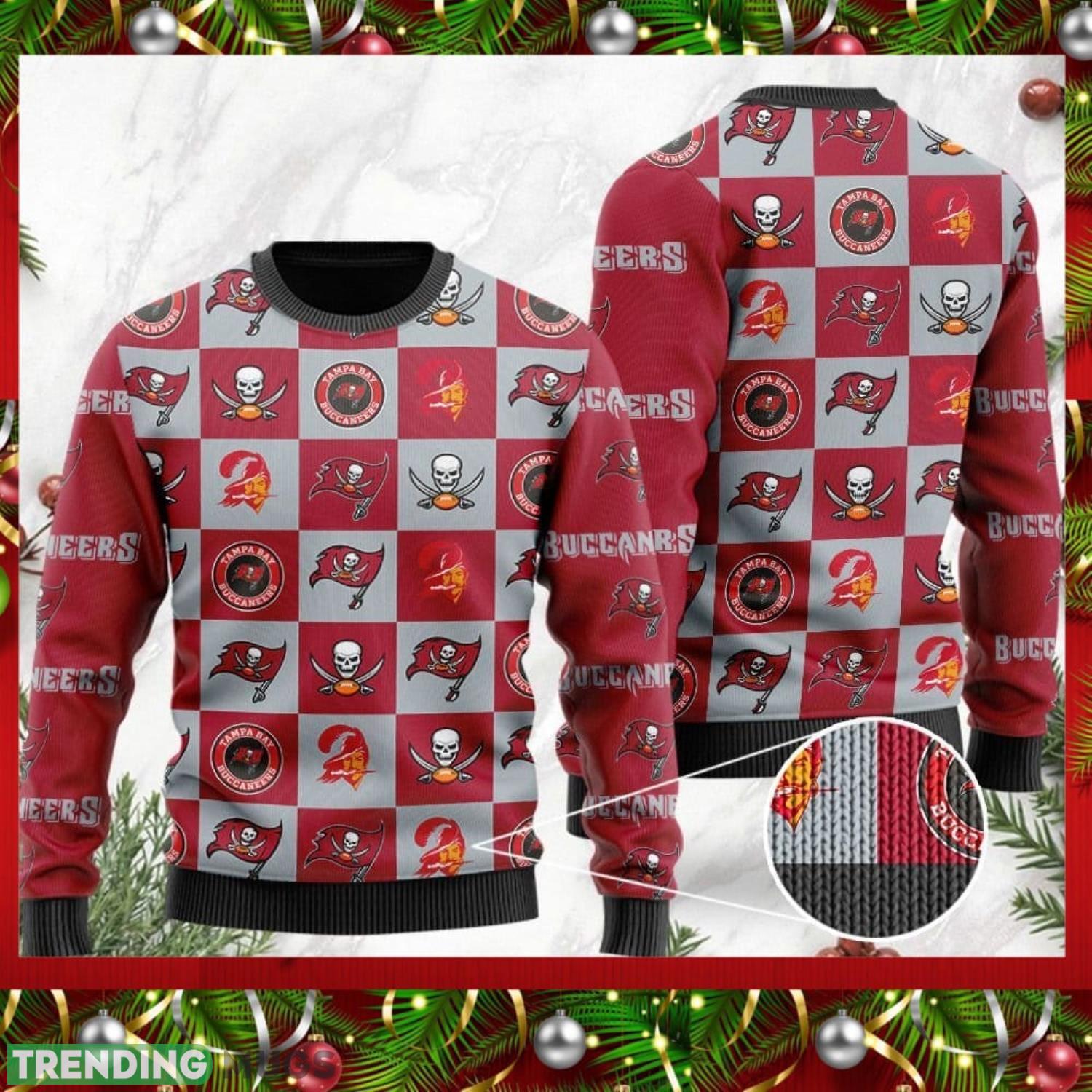 Tampa Bay Buccaneers Logo Checkered Flannel Ugly Christmas Sweater Sport Fans Christmas Gift Product Photo 1 Tampa Bay Buccaneers Logo Checkered Flannel Ugly Christmas Sweater Sport Fans Christmas Gift Product Photo 1