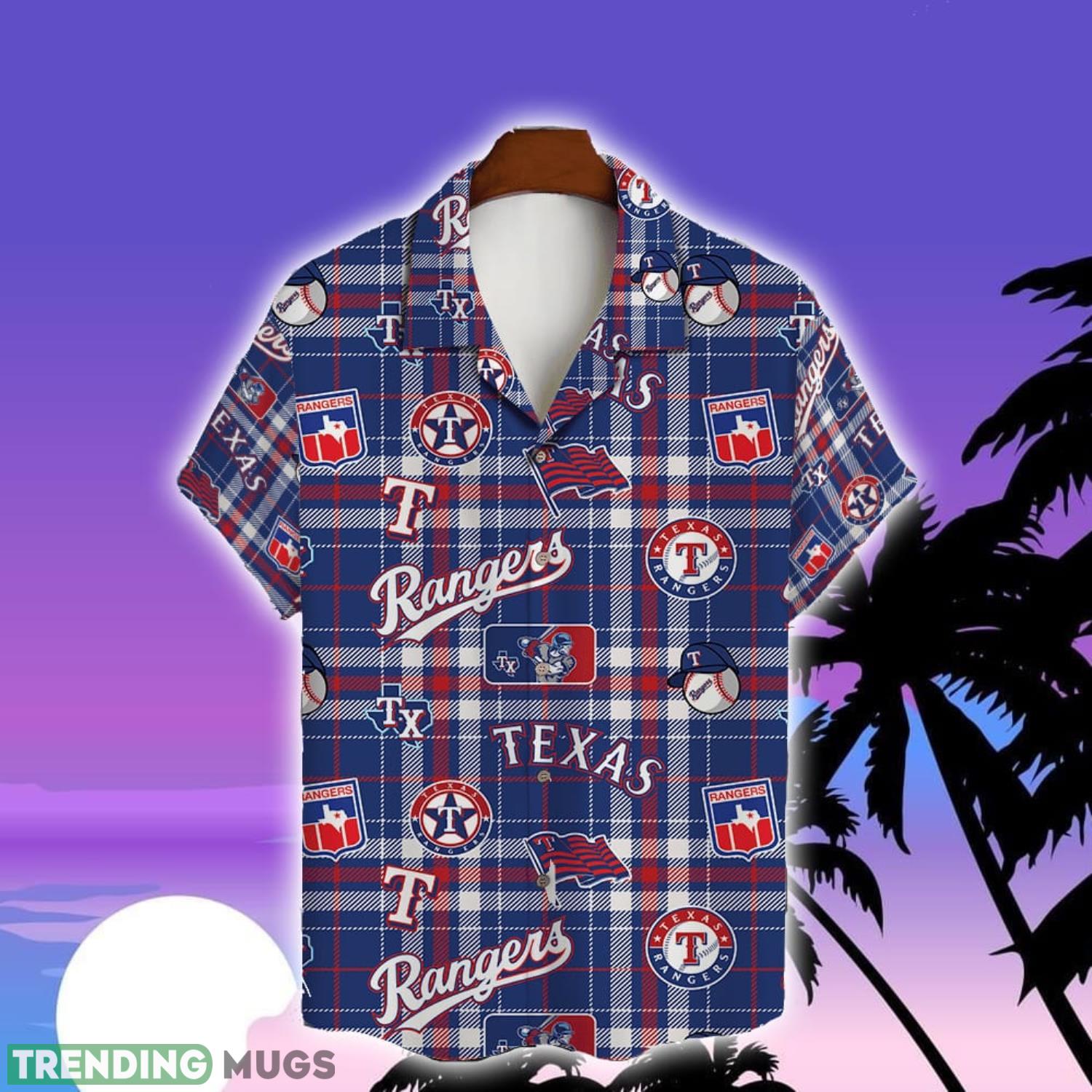 Texas Rangers Plaid Baseball Pattern Vintage Hawaiian Shirt Hawaiian Shirt Texas Rangers Plaid Baseball Pattern Vintage Hawaiian Shirt Hawaiian Shirt