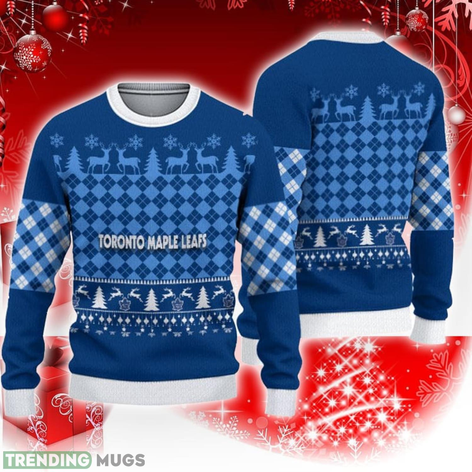 Toronto Maple Leafs Christmas Vintage Pattern Ugly Christmas Sweater For Fans Product Photo 1 Toronto Maple Leafs Christmas Vintage Pattern Ugly Christmas Sweater For Fans Product Photo 1