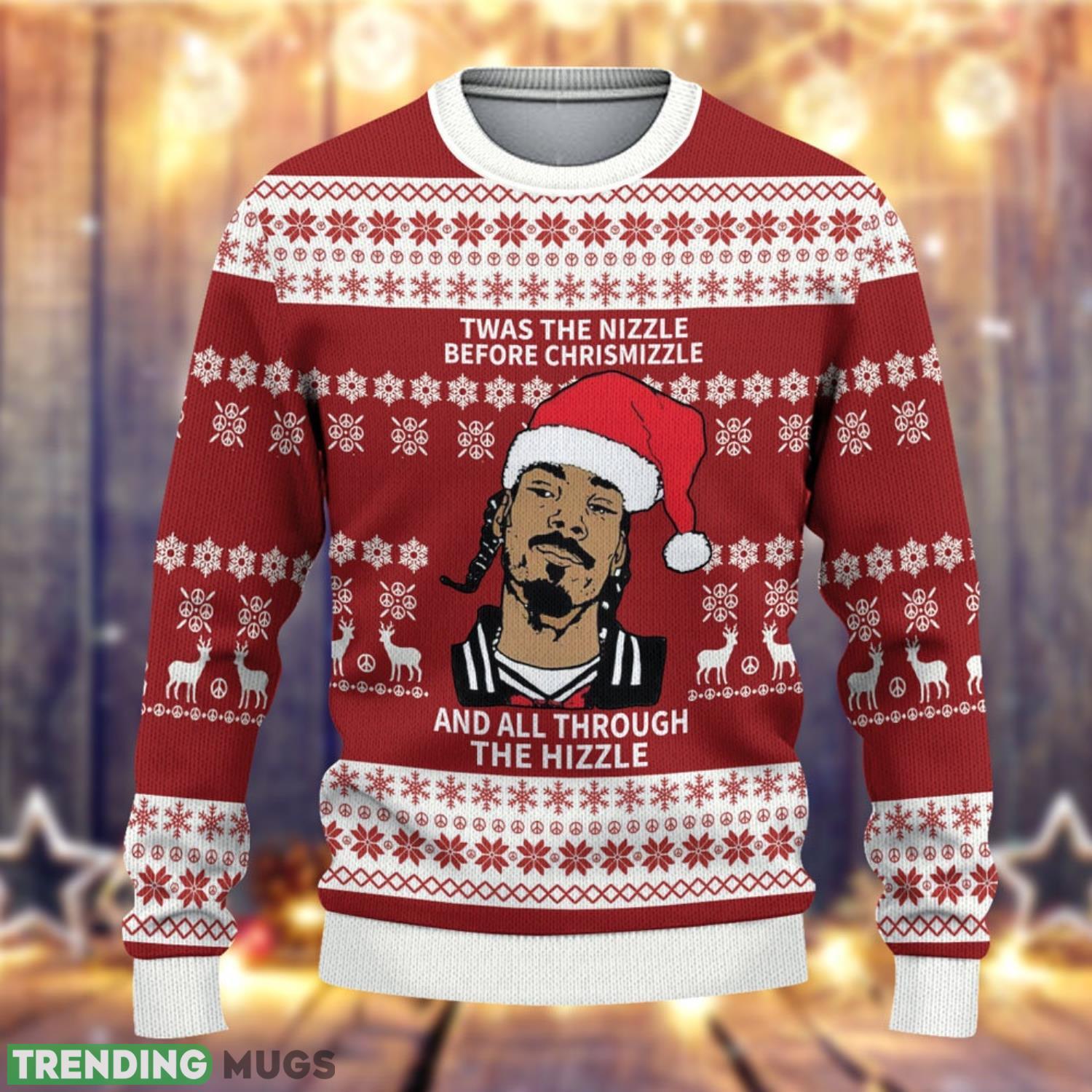 Twas The Nizzle Before Christmizzle Snoop Dogg Christmas Ugly Sweater 3D Sweater Twas The Nizzle Before Christmizzle Snoop Dogg Christmas Ugly Sweater 3D Sweater