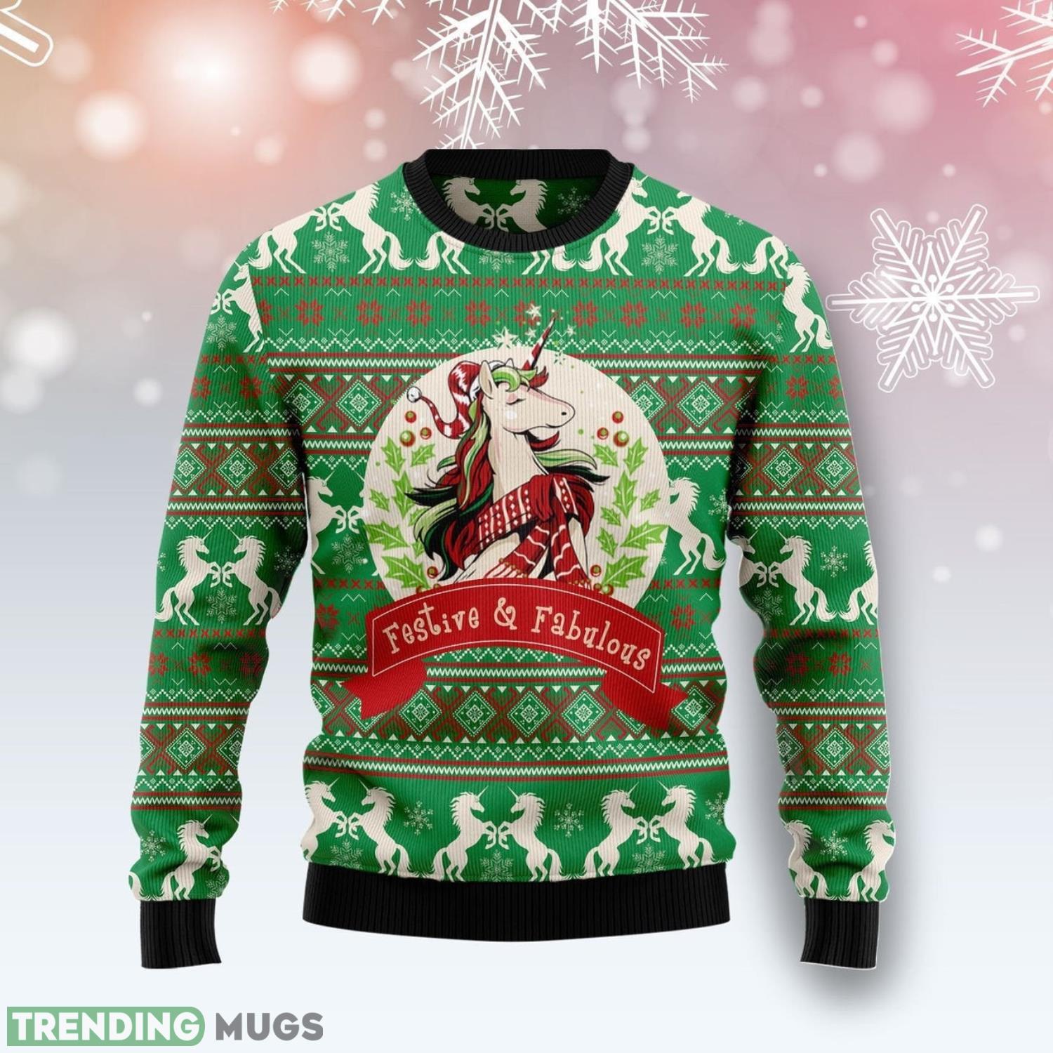 Unicorn Festive & Fabulo Ugly Christmas Sweater Cute Christmas Gift For Men And Women Product Photo 1 Unicorn Festive & Fabulo Ugly Christmas Sweater Cute Christmas Gift For Men And Women Product Photo 1