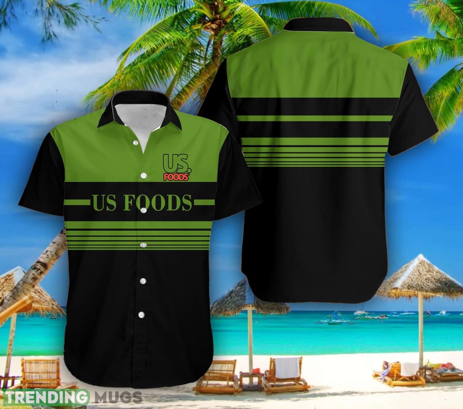 Us Foods Black Green Hawaiian Shirt Product Photo 1 Us Foods Black Green Hawaiian Shirt Product Photo 1