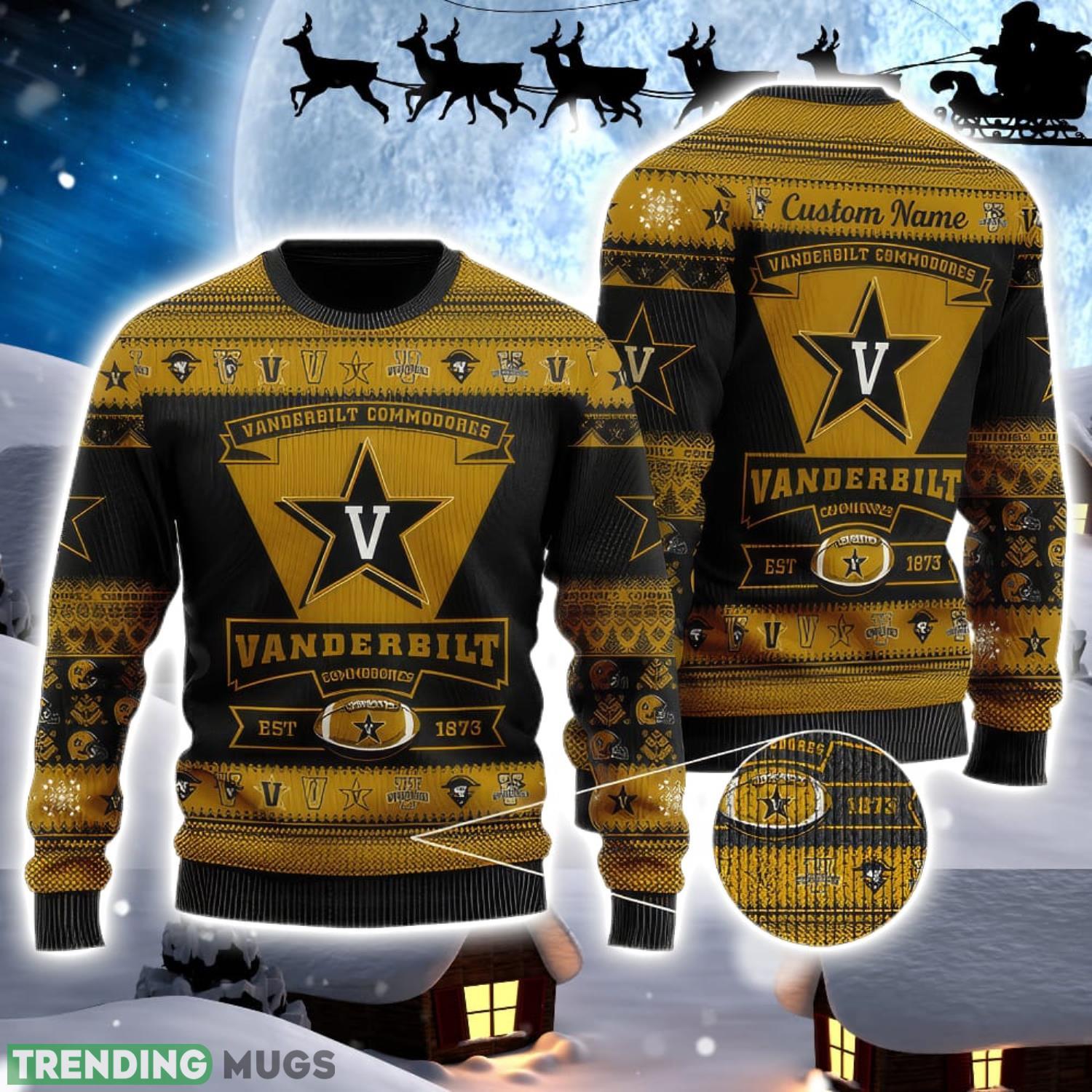 Vanderbilt Commodores Team Custom Name Ugly Christmas Sweater For Men And Women Sport Gift Product Photo 1 Vanderbilt Commodores Team Custom Name Ugly Christmas Sweater For Men And Women Sport Gift Product Photo 1