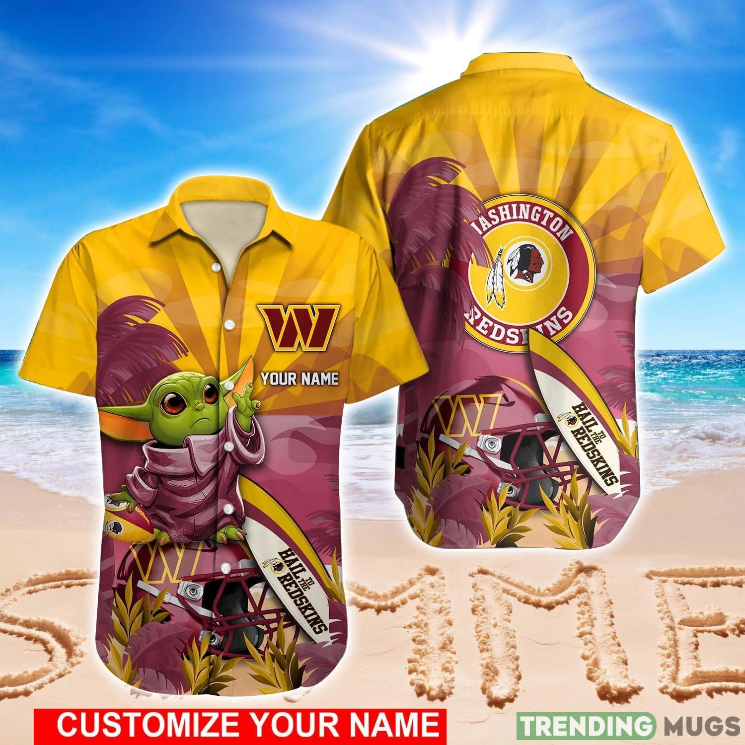 Washington Commanders NFL Baby Yoda Hawaiian shirt Custom Name Special Summer Gift For Fans Product Photo 1 Washington Commanders NFL Baby Yoda Hawaiian shirt Custom Name Special Summer Gift For Fans Product Photo 1