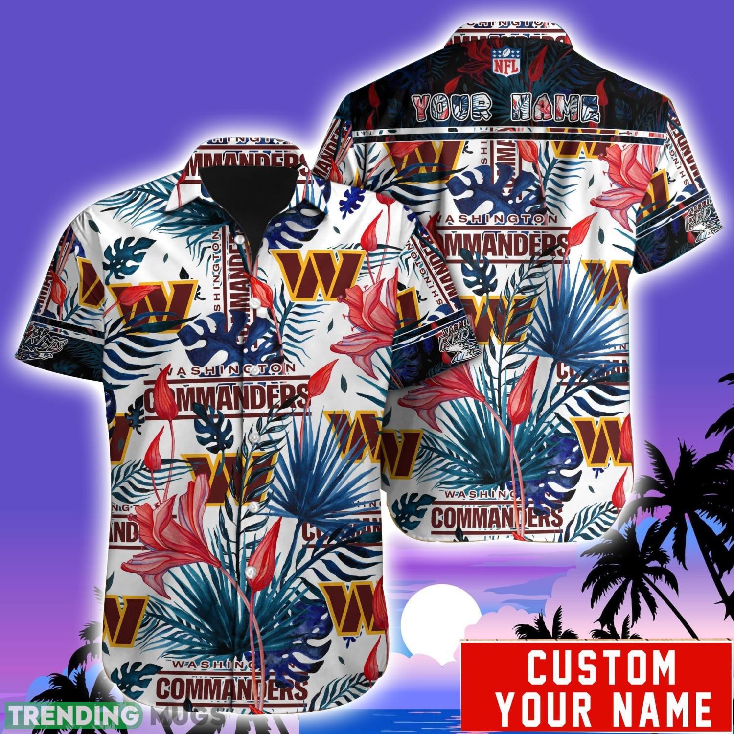 Washington Commanders NFL Team Aloha Hawaiian Shirt Custom Name For Fans Product Photo 1 Washington Commanders NFL Team Aloha Hawaiian Shirt Custom Name For Fans Product Photo 1