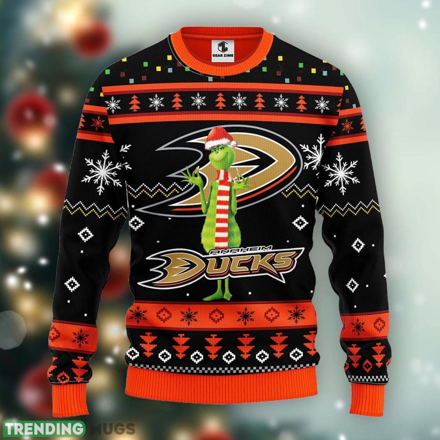 Anaheim Ducks Funny Grinch Christmas Ugly Sweater 3D Christmas Xmas Sweater Product Photo 1 Anaheim Ducks Funny Grinch Christmas Ugly Sweater 3D Christmas Xmas Sweater Product Photo 1