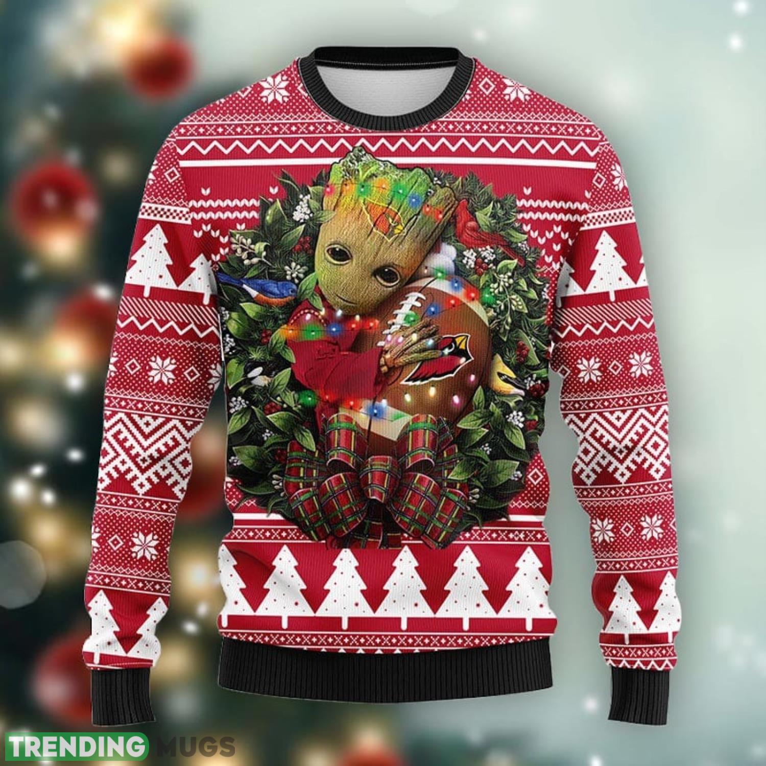 Arizona Cardinals Groot Hug Christmas Ugly Sweater 3D Christmas Xmas Sweater Product Photo 1 Arizona Cardinals Groot Hug Christmas Ugly Sweater 3D Christmas Xmas Sweater Product Photo 1