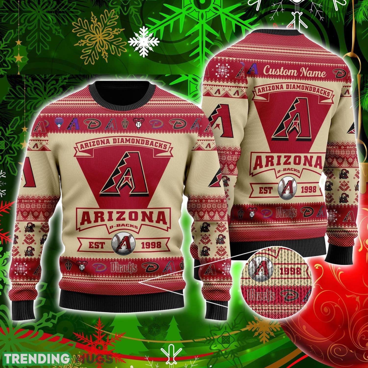 Arizona Diamondbacks Football Team Logo Personalized Ugly Christmas Sweater Christmas Gift For Big Fans Product Photo 1 Arizona Diamondbacks Football Team Logo Personalized Ugly Christmas Sweater Christmas Gift For Big Fans Product Photo 1