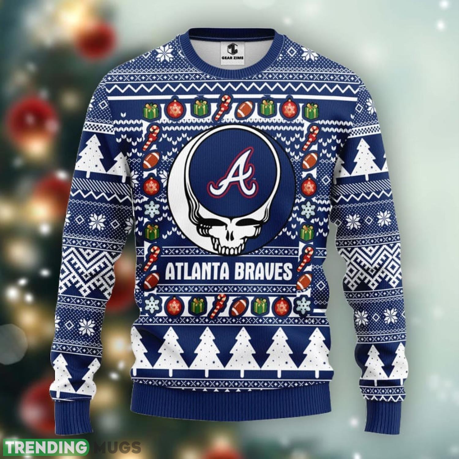 Atlanta Braves Grateful Dead Ugly Christmas Sweater Warm Gift For Christmas Product Photo 1 Atlanta Braves Grateful Dead Ugly Christmas Sweater Warm Gift For Christmas Product Photo 1