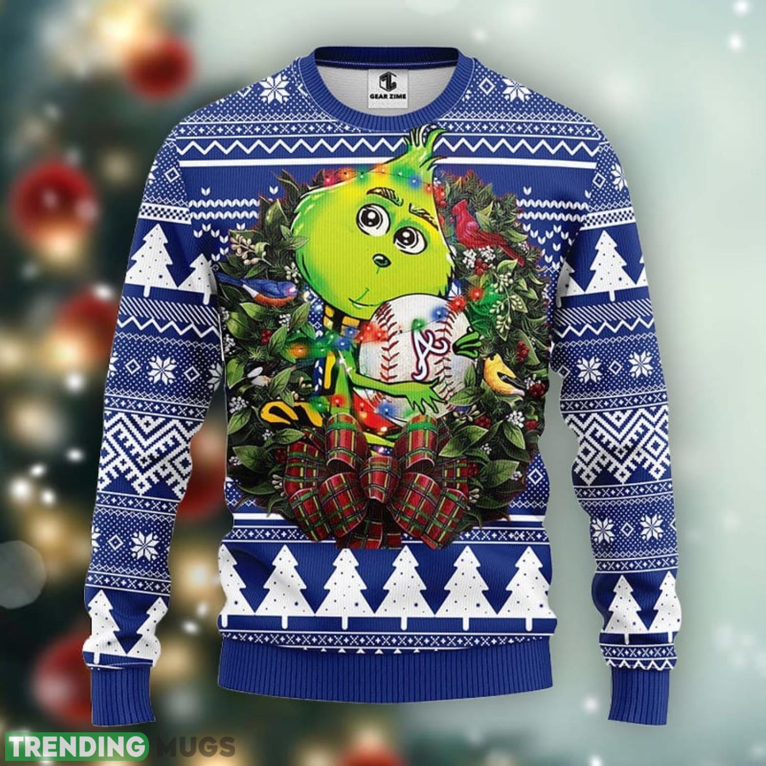 Atlanta Braves Grinch Hug Christmas Ugly Sweater 3D Christmas Xmas Sweater Product Photo 1 Atlanta Braves Grinch Hug Christmas Ugly Sweater 3D Christmas Xmas Sweater Product Photo 1