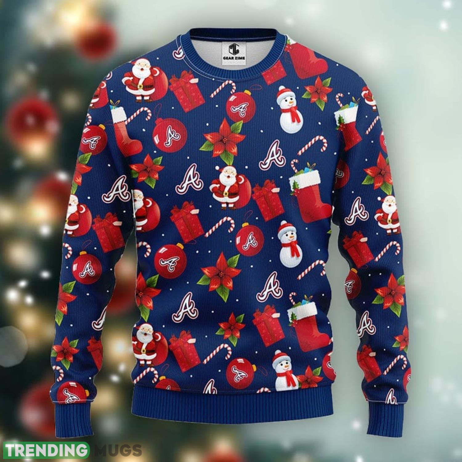 Atlanta Braves Santa Claus Snowman Christmas Ugly Sweater 3D Christmas Xmas Sweater Product Photo 1 Atlanta Braves Santa Claus Snowman Christmas Ugly Sweater 3D Christmas Xmas Sweater Product Photo 1