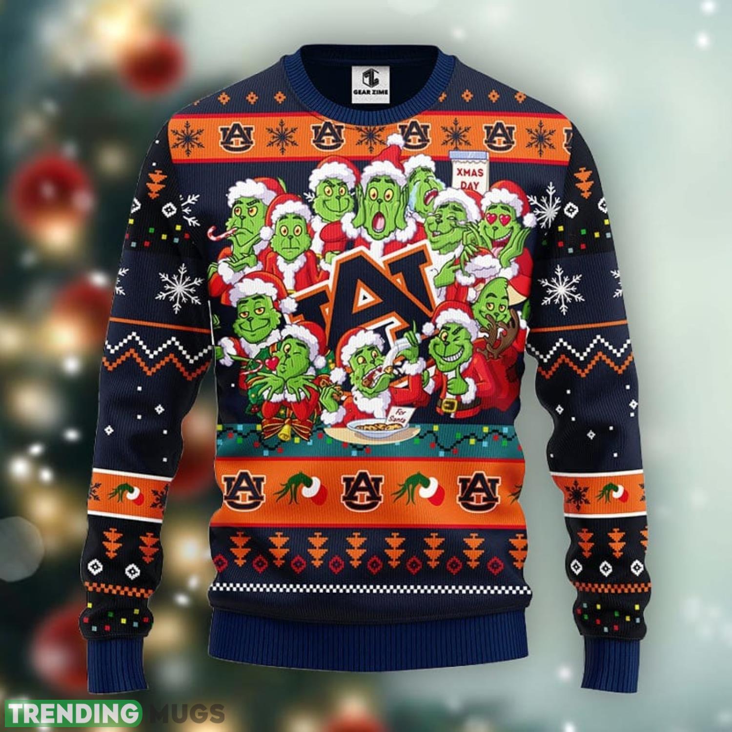 Auburn Tigers 12 Grinch Xmas Day Christmas Ugly Sweater Christmas Gift For Fans Party Hoiliday Gift Product Photo 1 Auburn Tigers 12 Grinch Xmas Day Christmas Ugly Sweater Christmas Gift For Fans Party Hoiliday Gift Product Photo 1