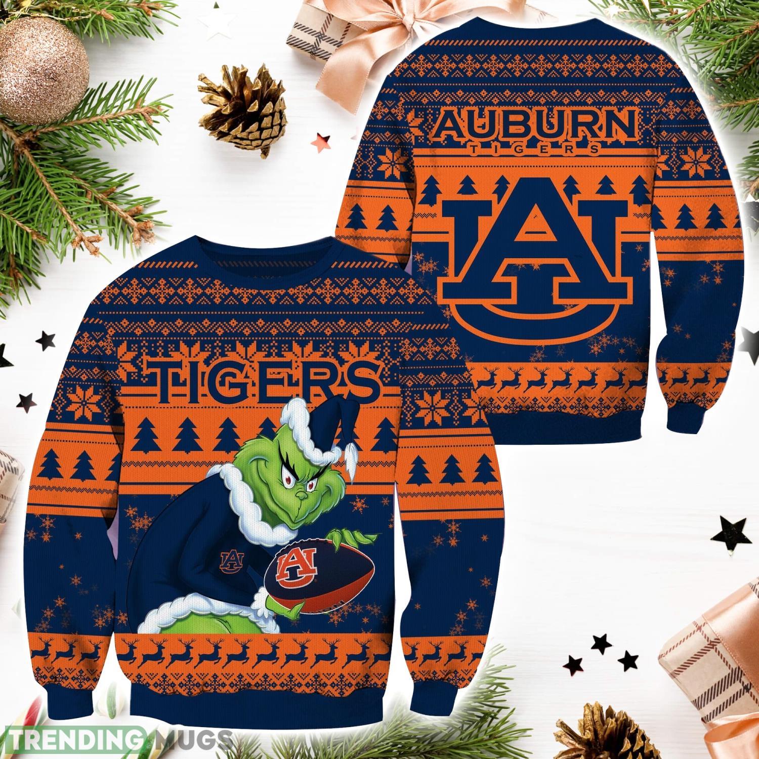 Auburn Tigers NCAA Grinch Hug Logo Ugly Christmas Sweater Special Christmas Gift For Fans Product Photo 1 Auburn Tigers NCAA Grinch Hug Logo Ugly Christmas Sweater Special Christmas Gift For Fans Product Photo 1