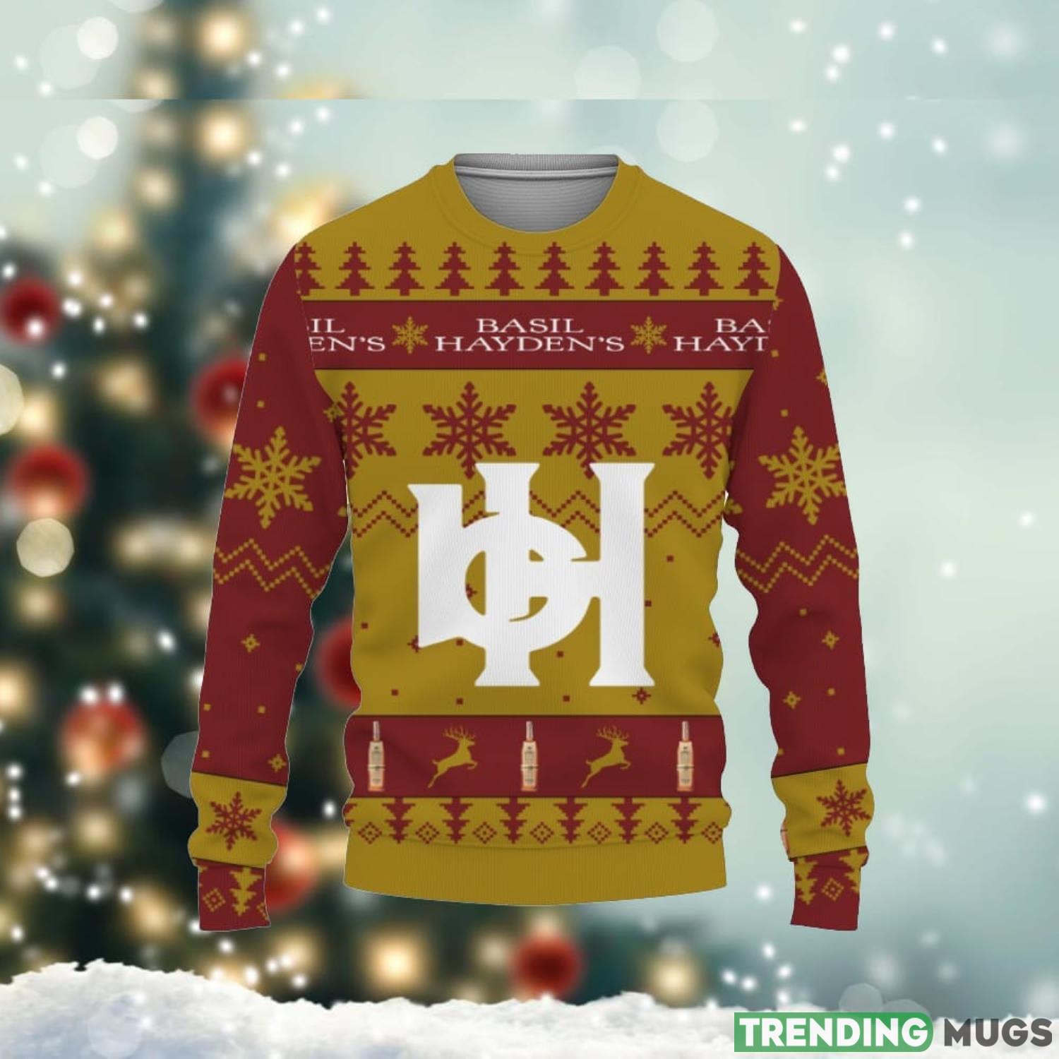 Basil Hayden’s Whiskey Big Snowflake Pattern Ugly Christmas 3D Sweater Christmas Gift Ideas For Men And Women Product Photo 1 Basil Hayden’s Whiskey Big Snowflake Pattern Ugly Christmas 3D Sweater Christmas Gift Ideas For Men And Women Product Photo 1