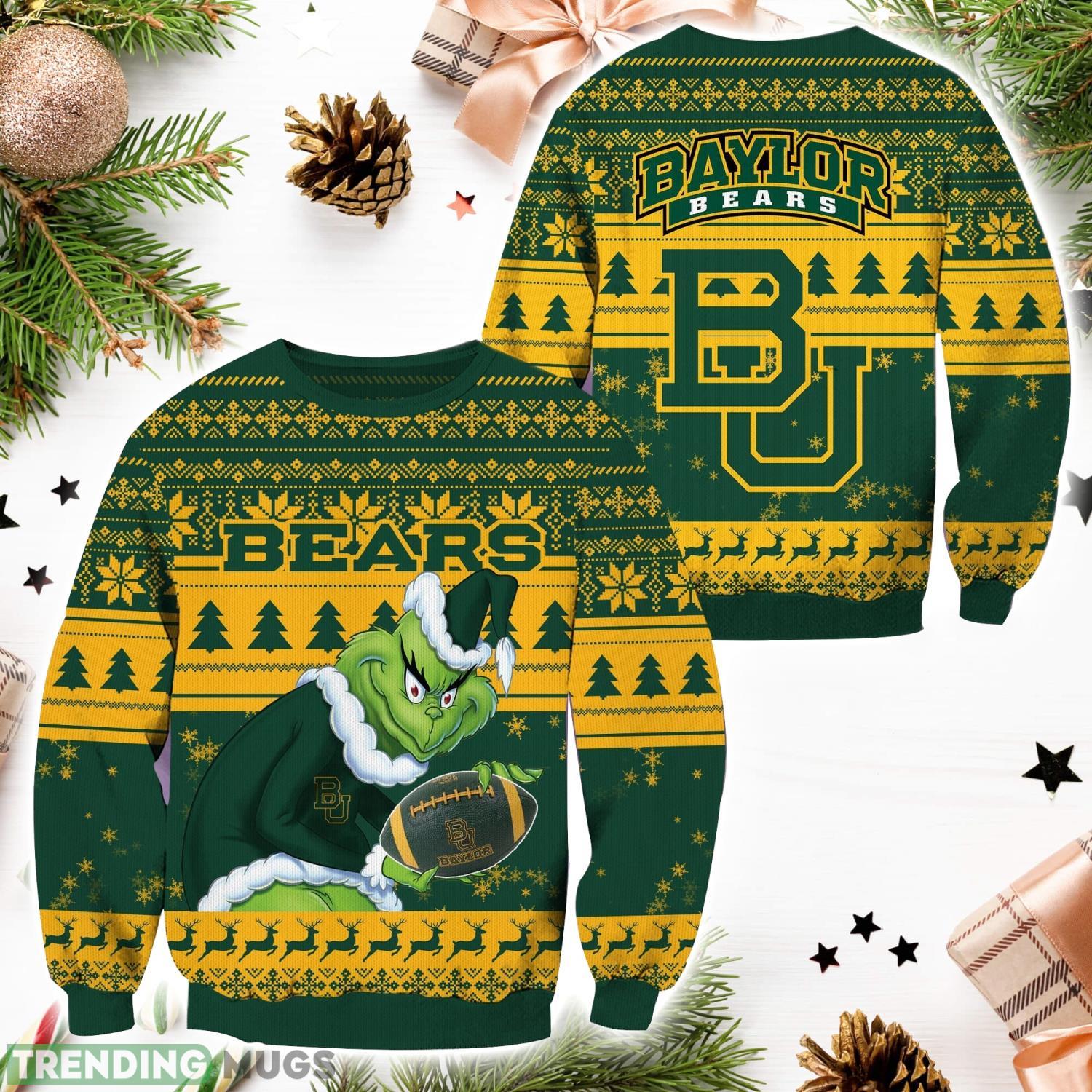 Baylor Bears  NCAA Grinch Hug Logo Ugly Christmas Sweater Special Christmas Gift For Fans Product Photo 1