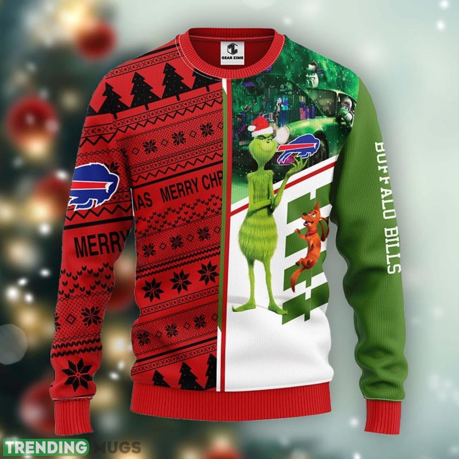 Buffalo Bills Grinch & Scooby-Doo Christmas Ugly Sweater 3D Christmas Xmas Sweater Product Photo 1 Buffalo Bills Grinch & Scooby-Doo Christmas Ugly Sweater 3D Christmas Xmas Sweater Product Photo 1