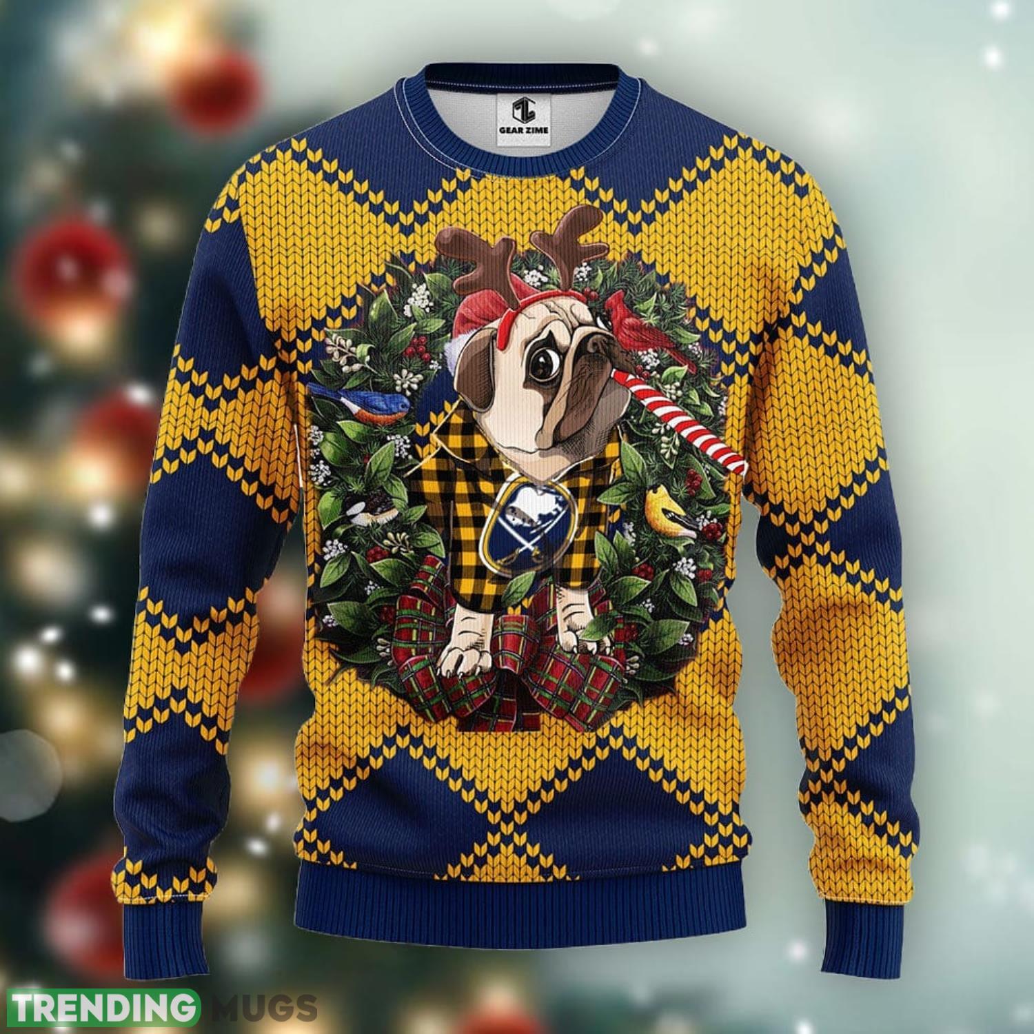 Buffalo Sabres Pub Dog Christmas Ugly Sweater 3D Christmas Xmas Sweater Product Photo 1 Buffalo Sabres Pub Dog Christmas Ugly Sweater 3D Christmas Xmas Sweater Product Photo 1