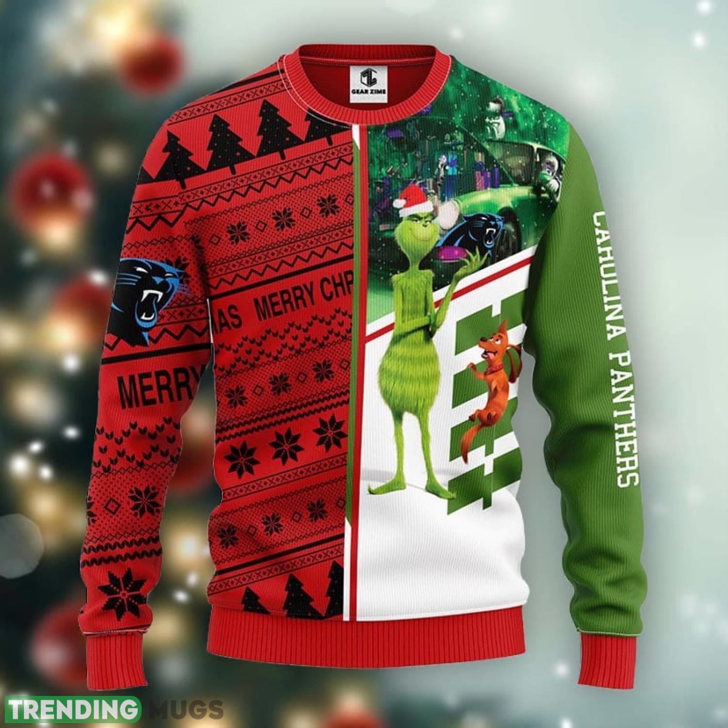 Carolina Panthers Grinch & Scooby-Doo Christmas Ugly Sweater Sport Christmas Gift Ideas Product Photo 1 Carolina Panthers Grinch & Scooby-Doo Christmas Ugly Sweater Sport Christmas Gift Ideas Product Photo 1