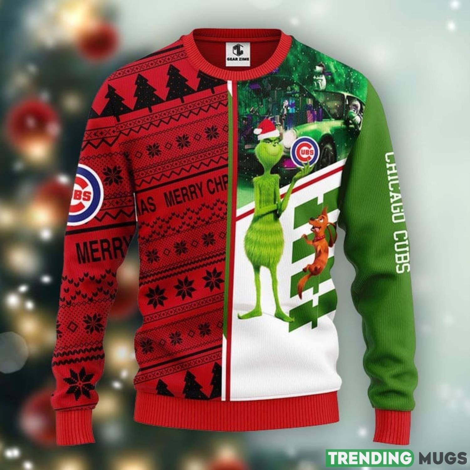 Chicago Cubs Grinch and Scooby-doo Christmas Ugly Sweater Cute Christmas Gift Ideas Product Photo 1 Chicago Cubs Grinch and Scooby-doo Christmas Ugly Sweater Cute Christmas Gift Ideas Product Photo 1