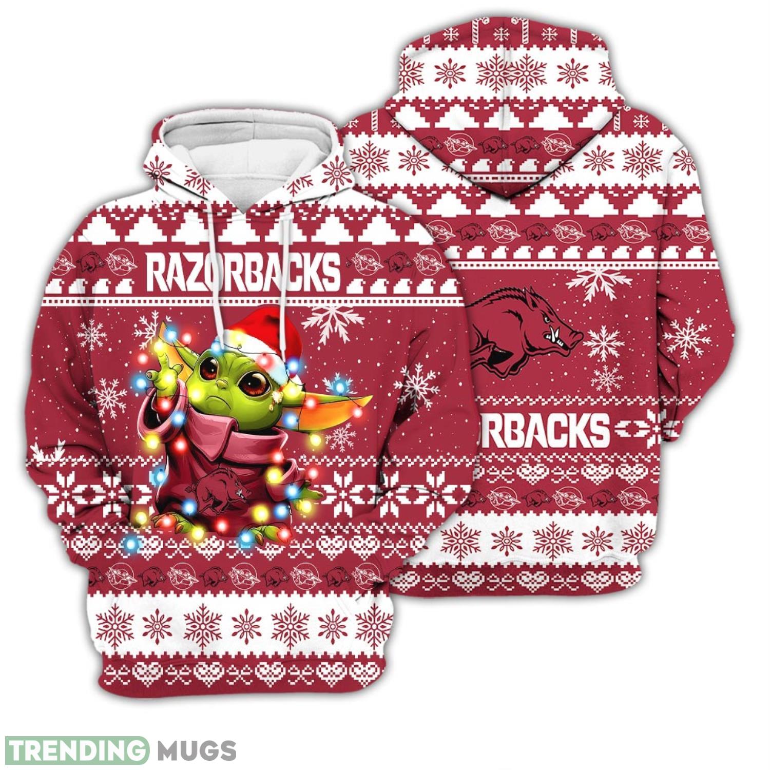 Christmas Gift 3D Hoodie Arkansas Razorbacks Baby Yoda Star Wars Unisex Hoodie For Men and Women Product Photo 1 Christmas Gift 3D Hoodie Arkansas Razorbacks Baby Yoda Star Wars Unisex Hoodie For Men and Women Product Photo 1