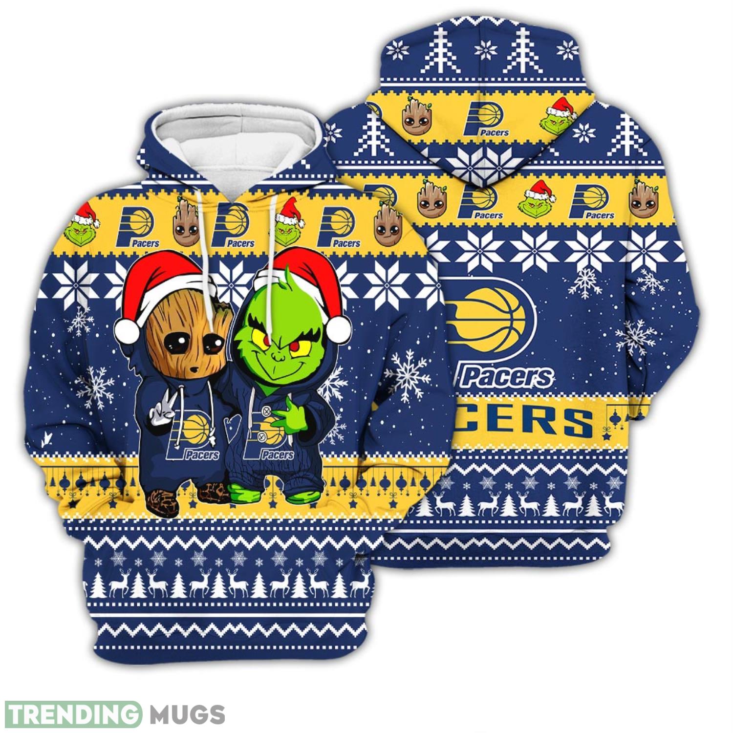 Christmas Hoodie Indiana Pacers Baby Groot And Grinch Best Friends Unisex 3D Hoodie Product Photo 1 Christmas Hoodie Indiana Pacers Baby Groot And Grinch Best Friends Unisex 3D Hoodie Product Photo 1