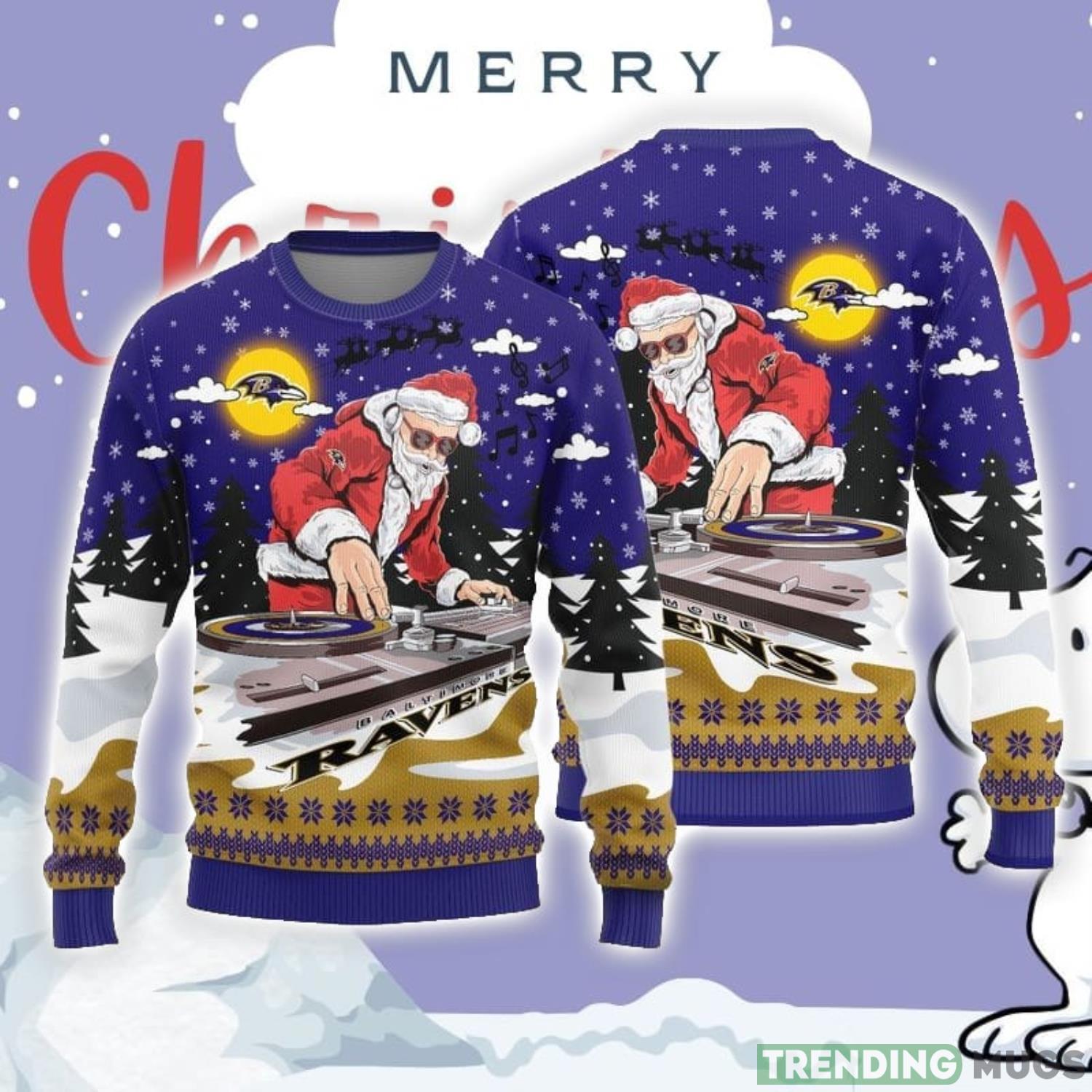 Christmas Sweater Baltimore Ravens Christmas Funny DJ Santa Limited Edition 3D Sweater Product Photo 1 Christmas Sweater Baltimore Ravens Christmas Funny DJ Santa Limited Edition 3D Sweater Product Photo 1