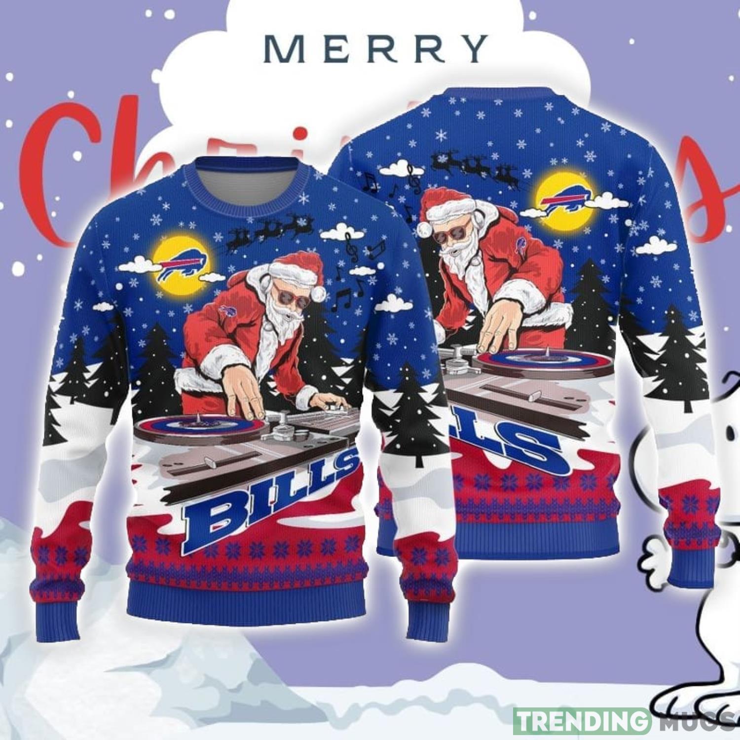 Christmas Sweater Buffalo Bills Christmas Funny DJ Santa Limited Edition 3D Sweater Product Photo 1