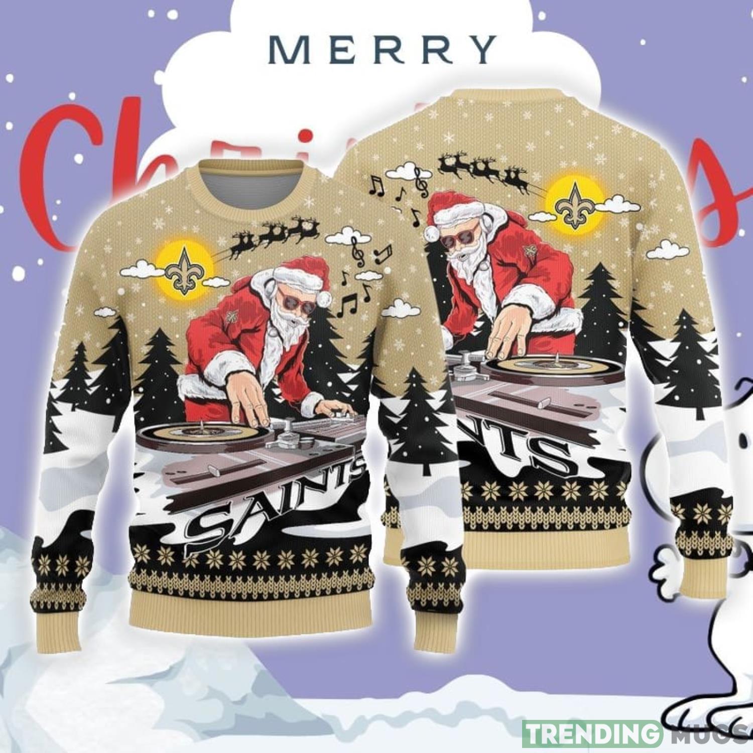 Christmas Sweater  Orleans Saints Christmas Funny DJ Santa Limited Edition 3D Sweater Product Photo 1