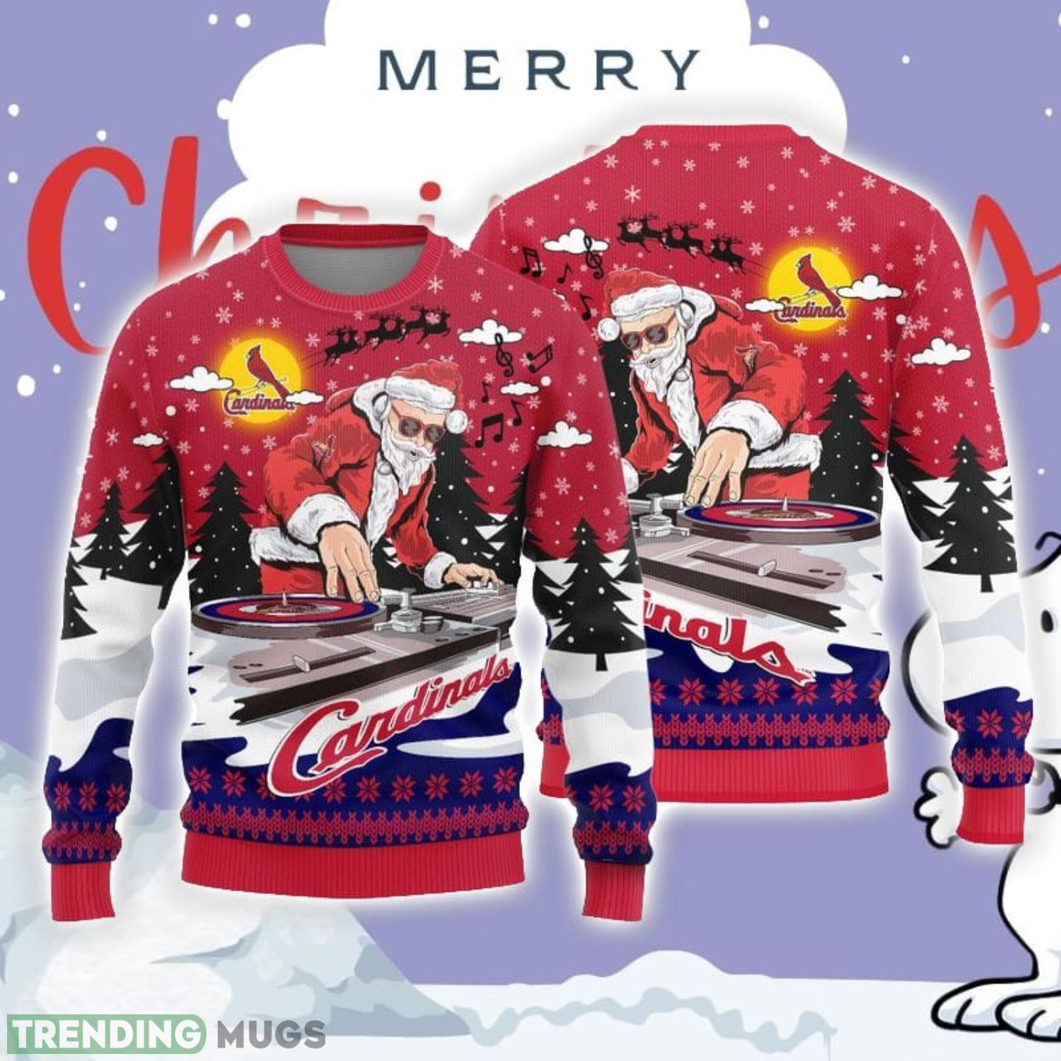 Christmas Sweater St. Louis Cardinals Christmas Funny DJ Santa Limited Edition 3D Sweater Product Photo 1 Christmas Sweater St. Louis Cardinals Christmas Funny DJ Santa Limited Edition 3D Sweater Product Photo 1