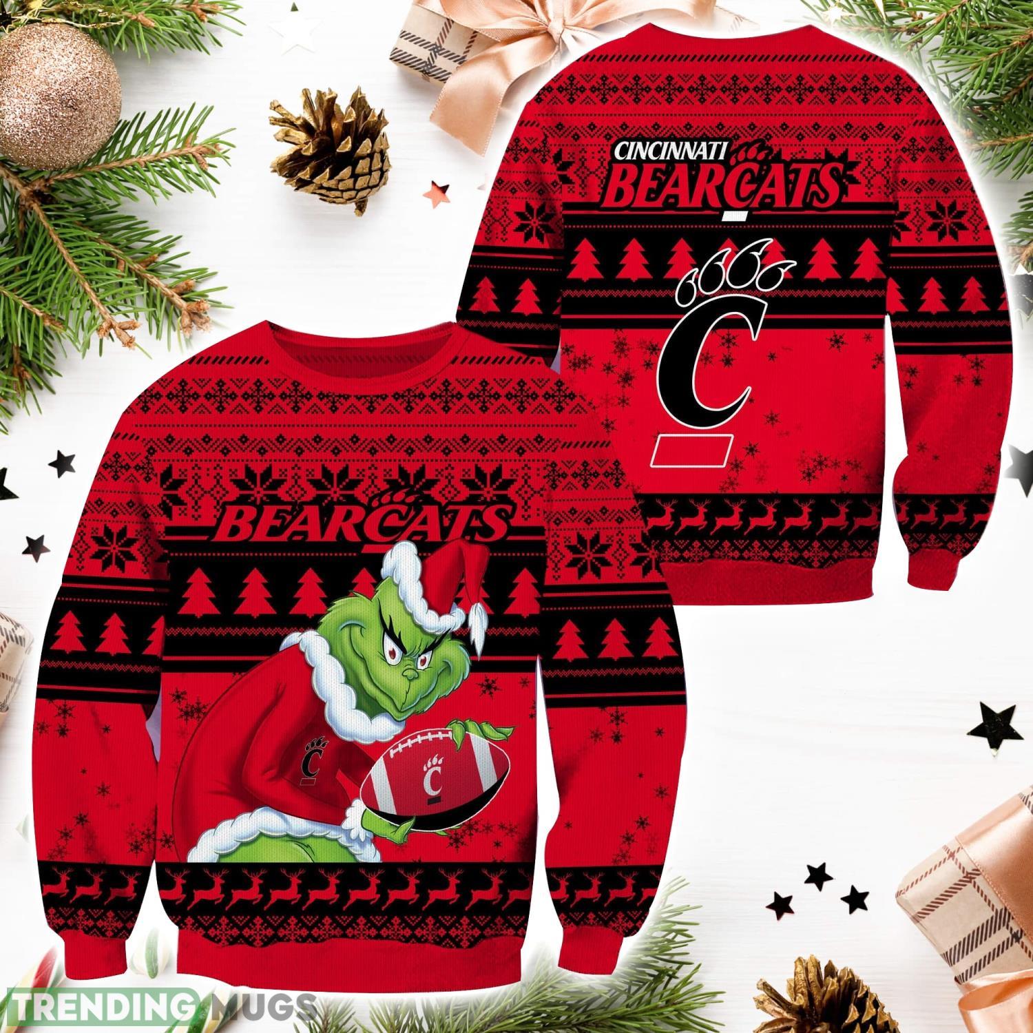 Cincinnati Bearcats NCAA Grinch Hug Logo Ugly Christmas Sweater Special Christmas Gift For Fans Product Photo 1 Cincinnati Bearcats NCAA Grinch Hug Logo Ugly Christmas Sweater Special Christmas Gift For Fans Product Photo 1