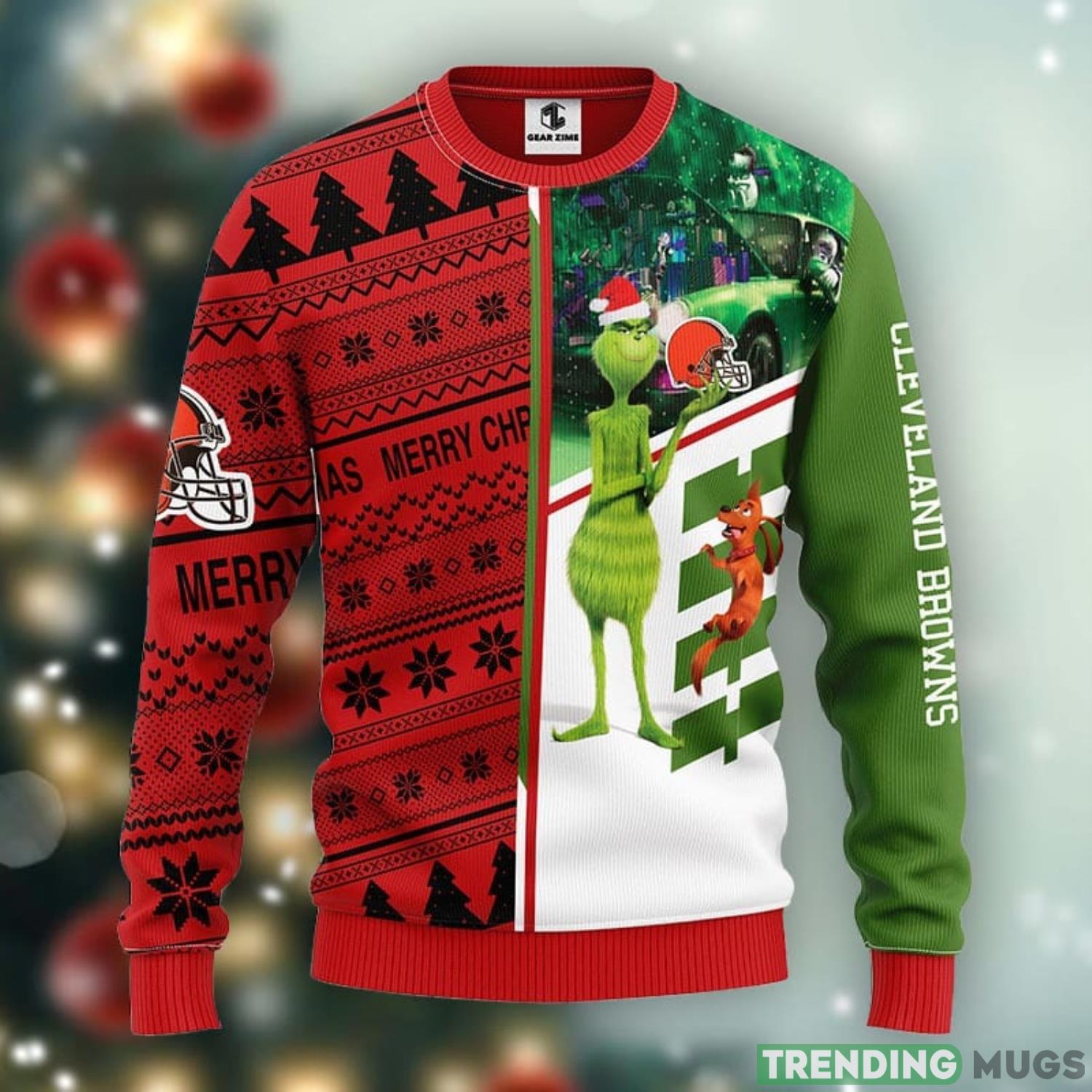 Cleveland Browns Grinch and Scooby-Doo Christmas Ugly Sweater Cute Christmas Gift Ideas Product Photo 1 Cleveland Browns Grinch and Scooby-Doo Christmas Ugly Sweater Cute Christmas Gift Ideas Product Photo 1